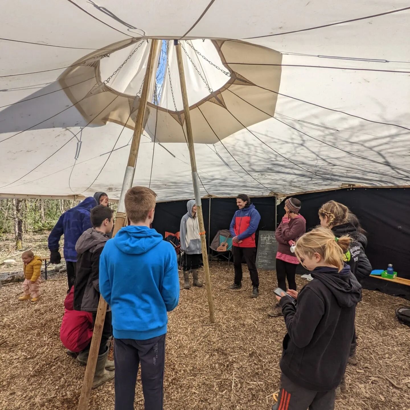 We were so fortunate to have @gavin_t_swift in the woods with us this week doing some really fun drama exercises and discussing the amazing play he's in at the @shermantheatre #Dancetothebone. Thanks Gav! X