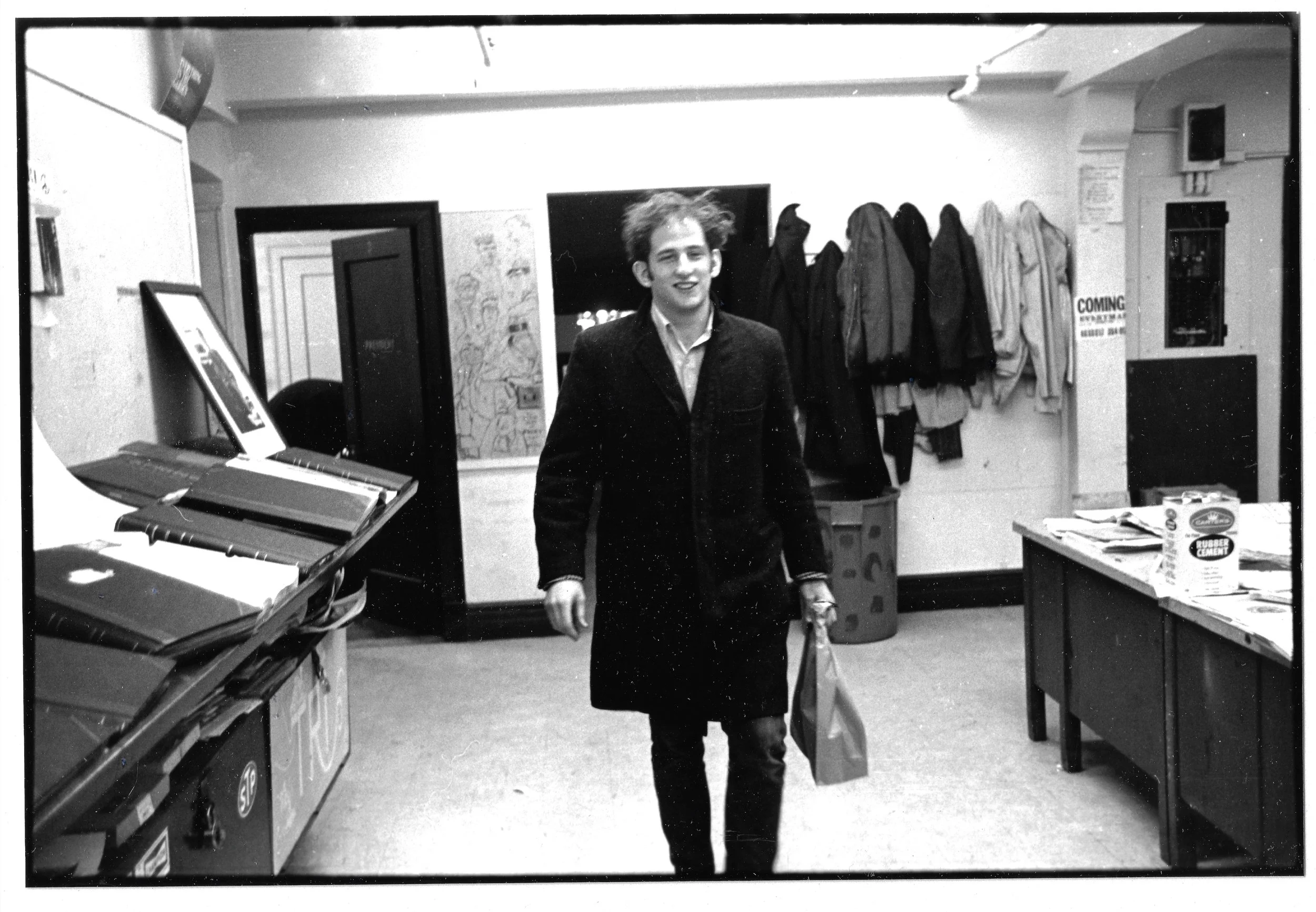 Photo Editor Ronald Janis makes his entrée at the Harvard Crimson newsroom