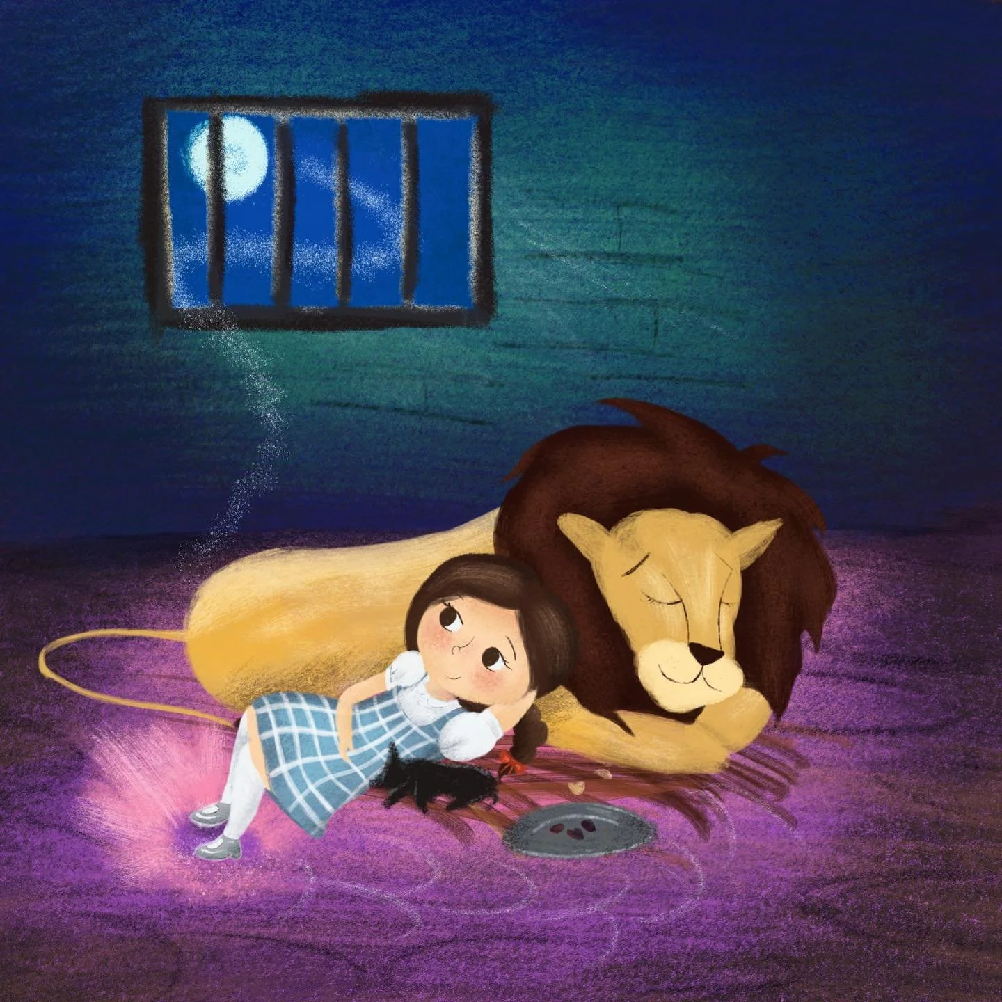 Dorothy and cowardly lion 🦁 
-
-
-
-
#aubsu#aubillustration#illustration#artistsofinstagram#thewizardofoz#thescarecrow#dorothy#cowardlylion🦁#childrensillustration#illustratedbooksforchildren