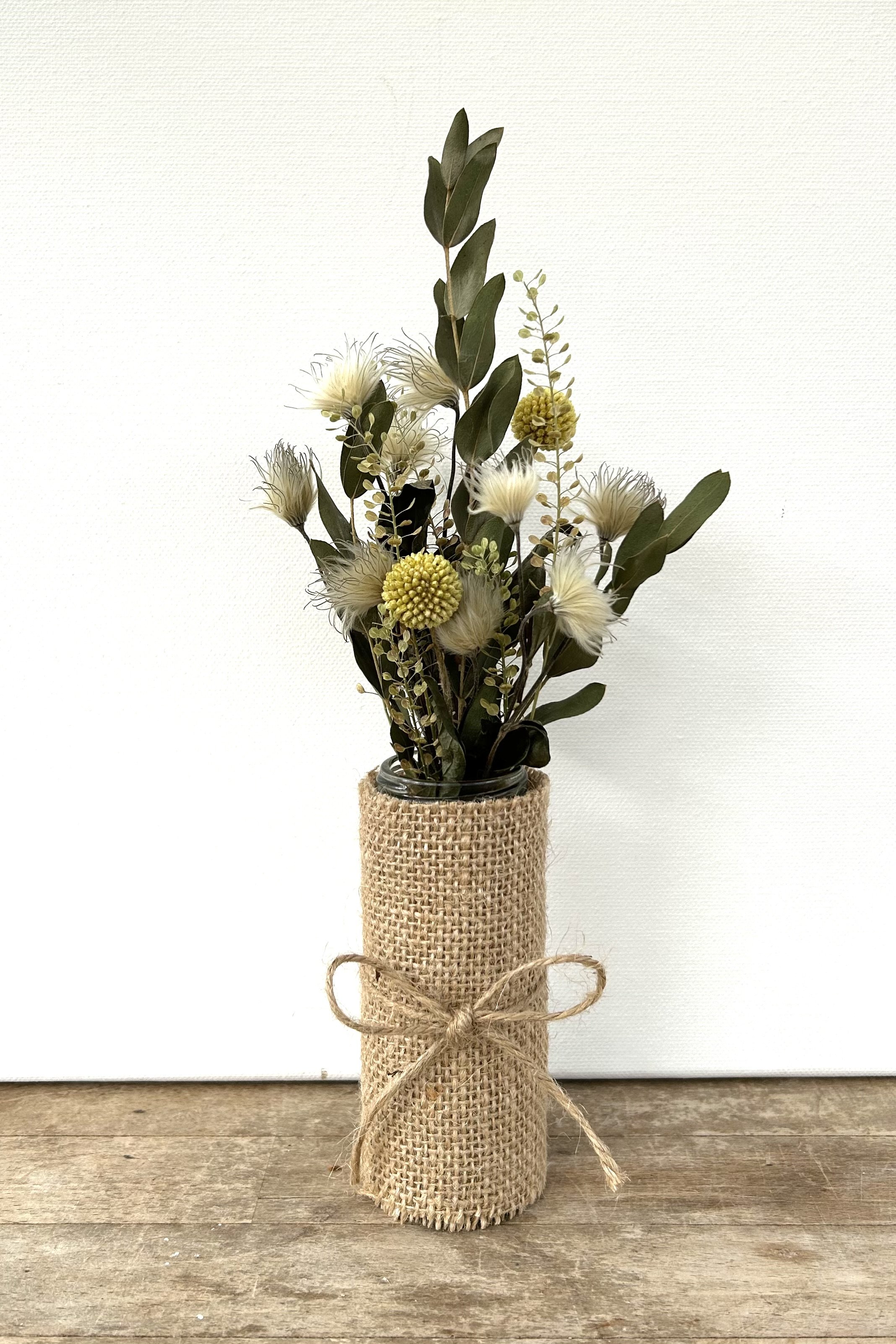 Small Jar Arrangement - Spring Craspedia