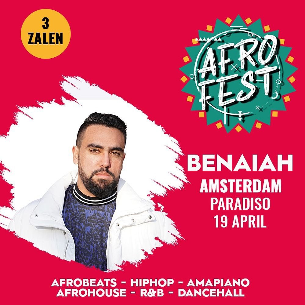 Yesss ya boi will be performing at @afrofest.ams in @paradisoadam this Friday April 19th 🎉 Be sure to grab your tickets while u can 🚨