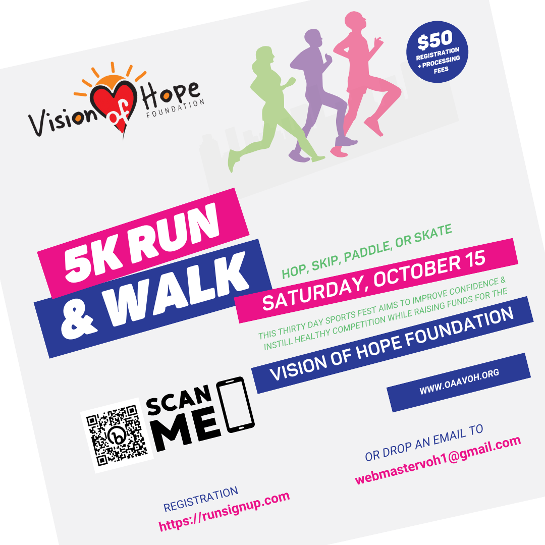 The Vision of Hope run sign-up flier