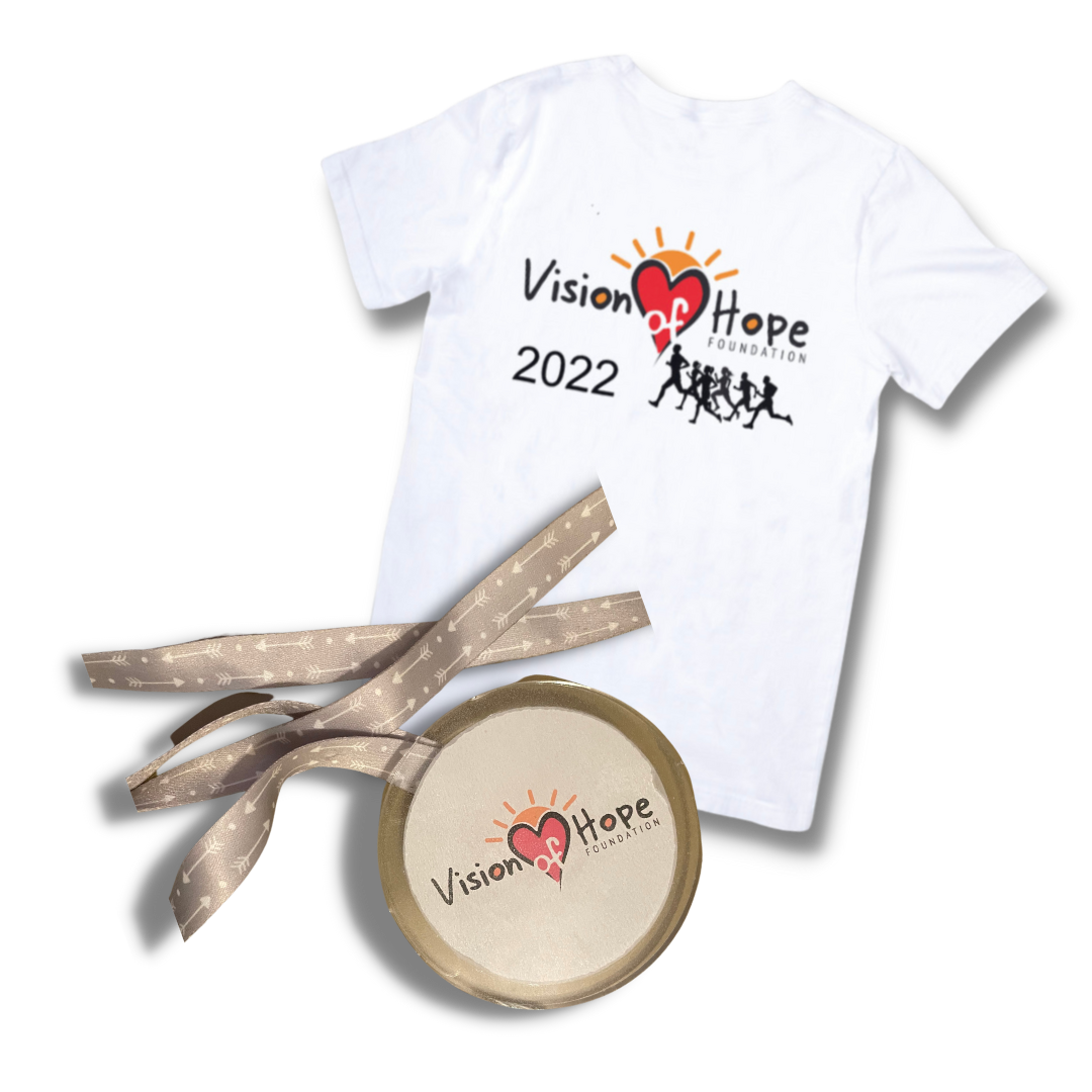 Virtual run shirt and medallion