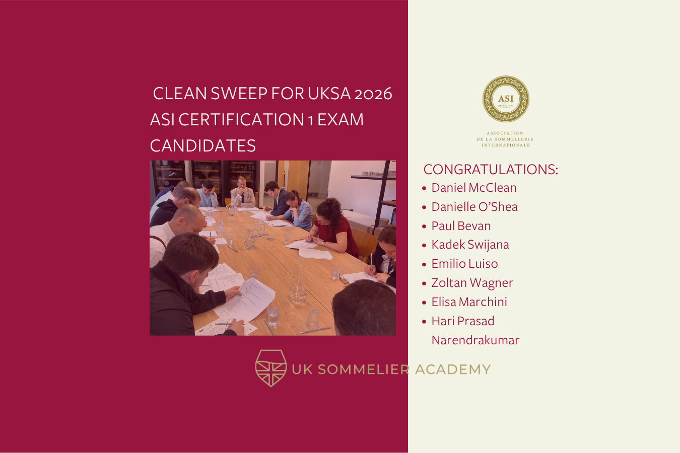 Celebrating the 2026 Cohort: UK Sommelier Academy Candidates Excel in ASI Level 1 Exam!
