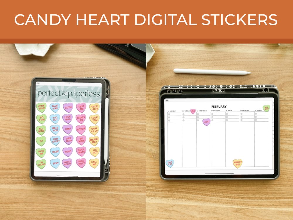 VALENTINES DAY Digital Stickers for Goodnotes, Pink Romantic Pre