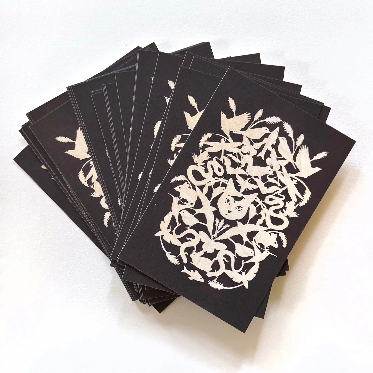 Day 40 of 100: This year's snail mail project

These are postcards for this year's snail project, though I promise I did cut things out today. Last year I did a year-long physical mailing project where people received a print of what I had experiment