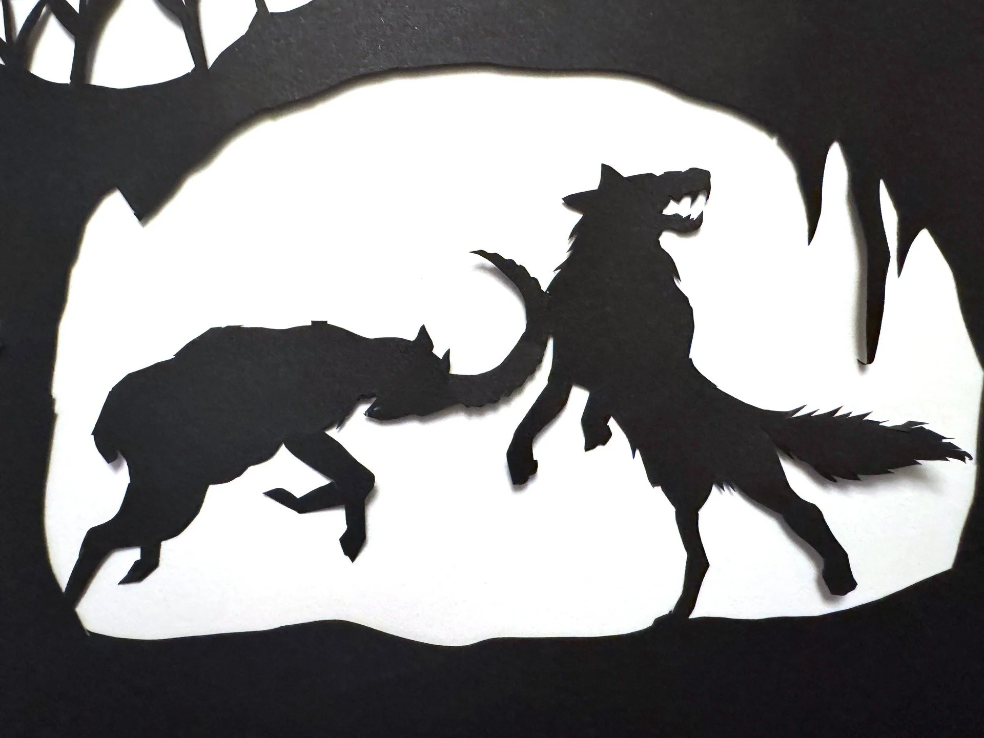 Days 71 of 100: Playing around with what happens under the mountain.

I don&rsquo;t exactly know what this is. I knew I wanted to cut out a mountain and have things happen in it. I started cutting with no plan. Of course those happenings take the sha