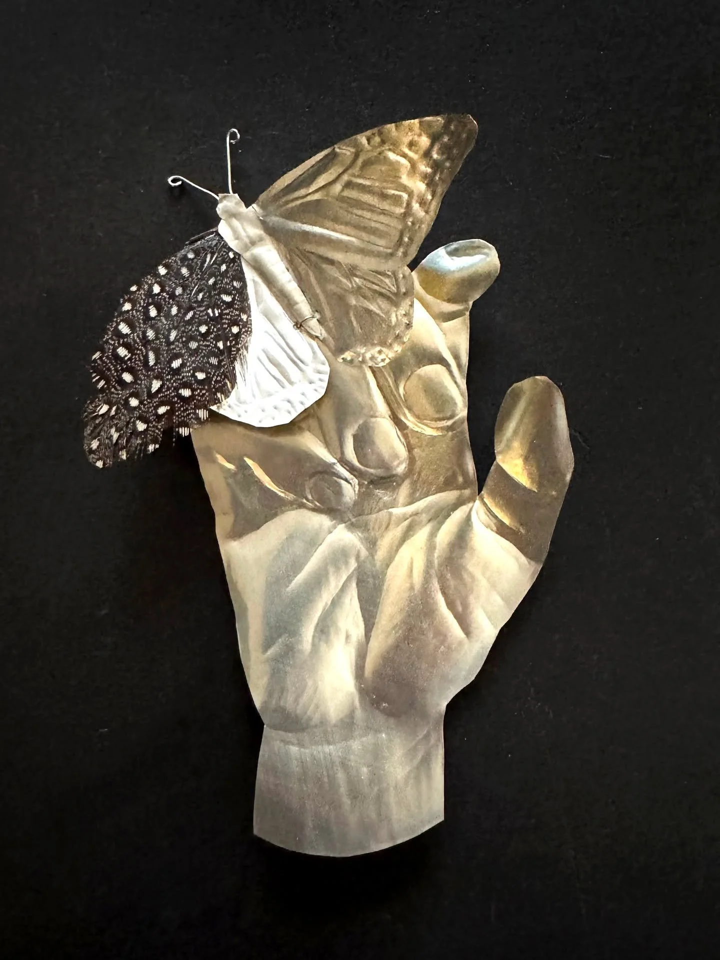 Day 92 of 100: God Is the Butterfly with the Broken Wing

Here is one last aluminum hand. 

When I was looking up the story about the veterinarians who replaced the monarch&rsquo;s wing, I came across a bananas story of a regular office-worker woman 