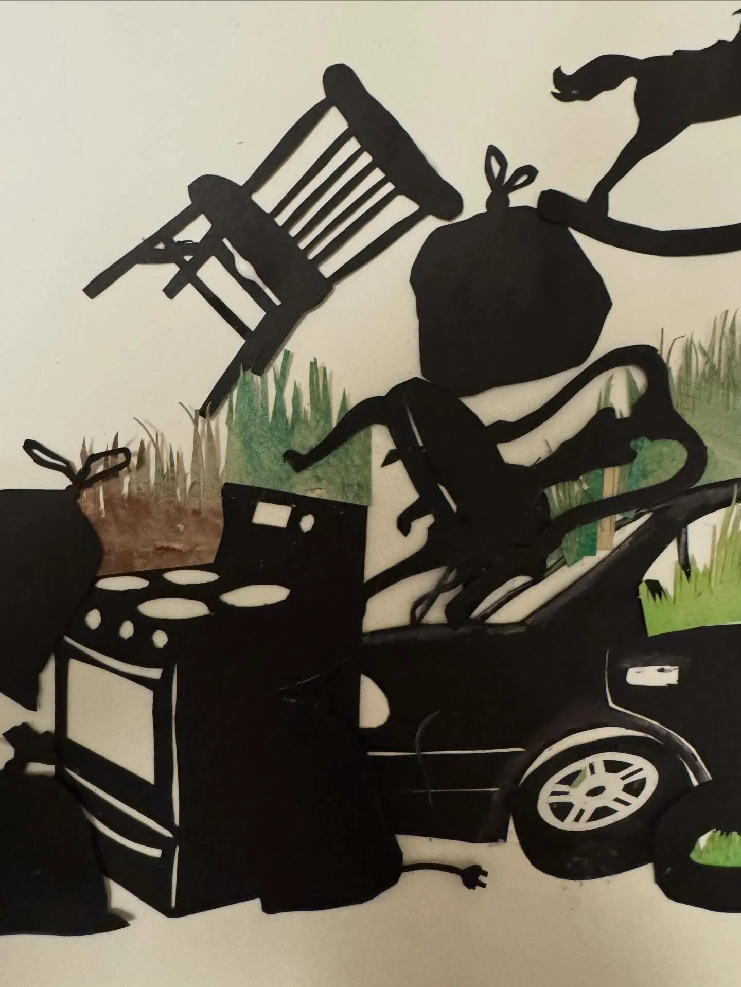 Day 99 of 100: A First Step. 

This may be unfinished but I&rsquo;ve been sick. Imagine it covered in vines with a wild small horse gallantly stomping the rocking horse. Maybe I&rsquo;ll get to it but for now it&rsquo;s enough in my mind. 

In a thou