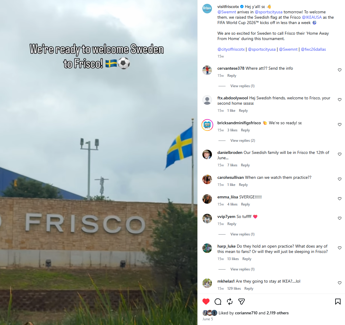 As we prepared to welcome Team Sweden to Frisco, 
