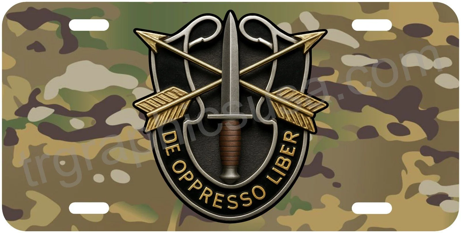 Special Forces License Plate Multi cam Camouflage, Rangers, Seals, LRRP, SOG