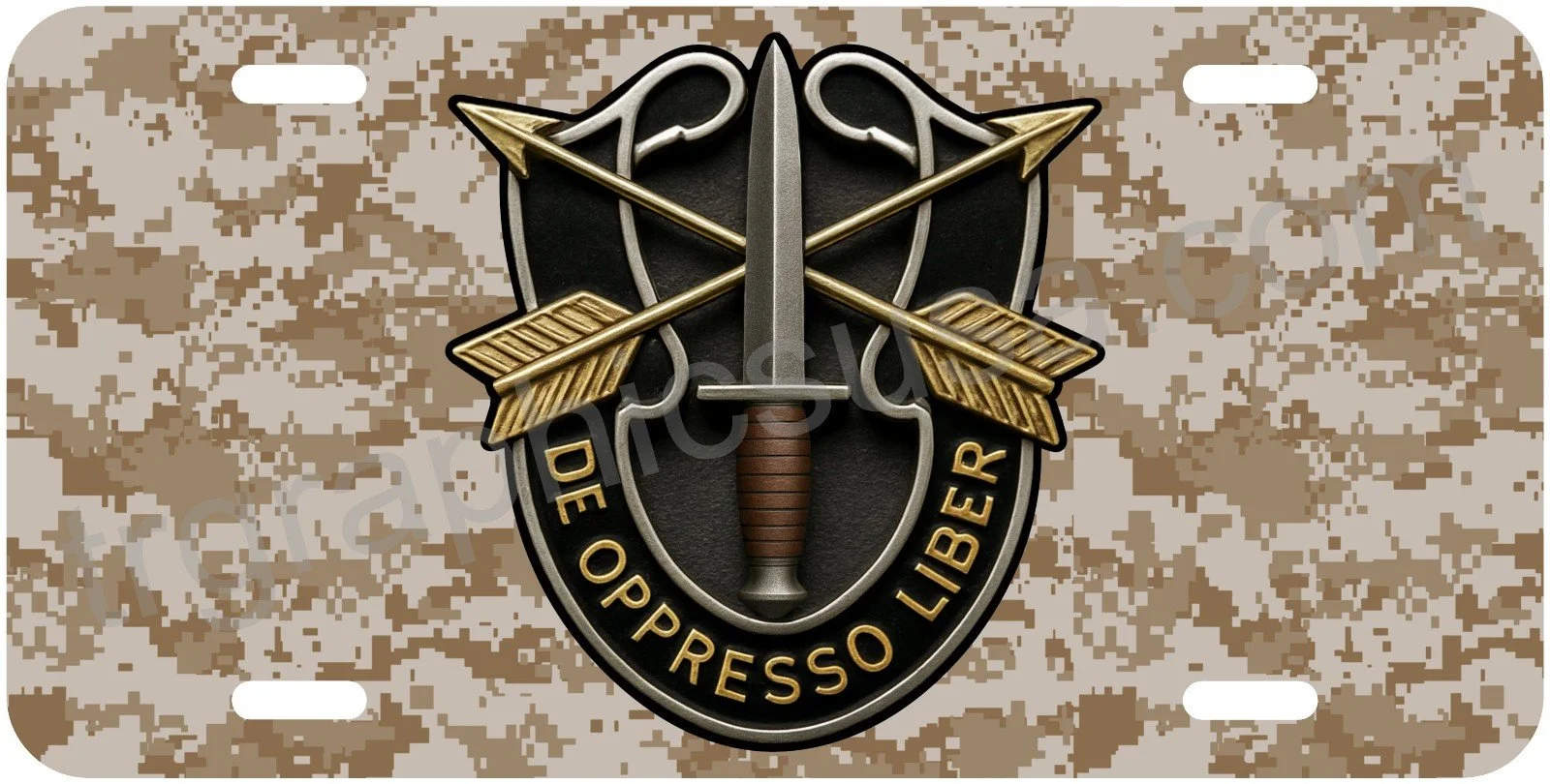 Special Forces License Plate Digital Desert, Rangers, Seals, LRRP, SOG, Delta