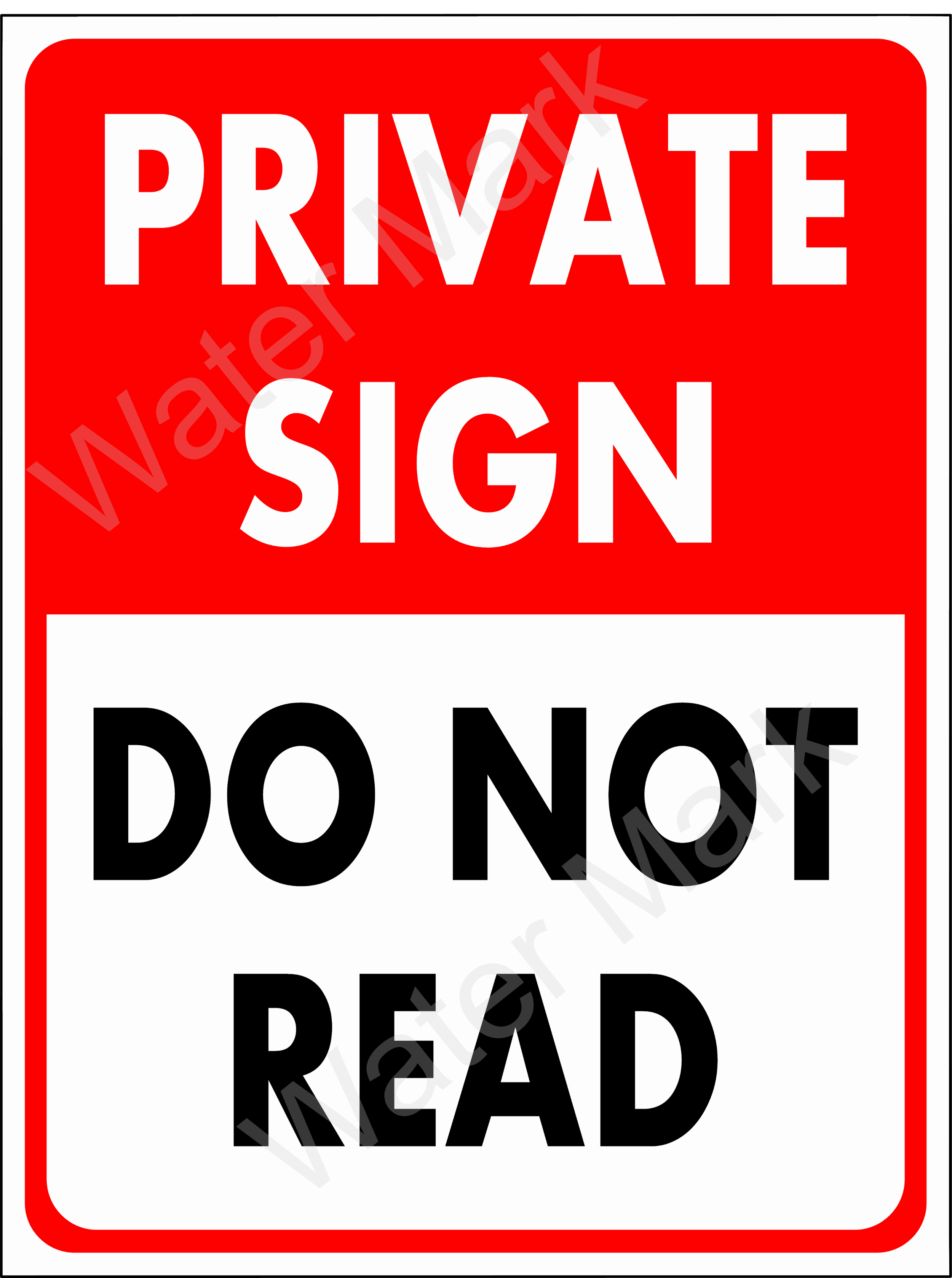 Private Sign, DO NOT READ,  9''x12'' Vintage Alum, tin, Metal sign