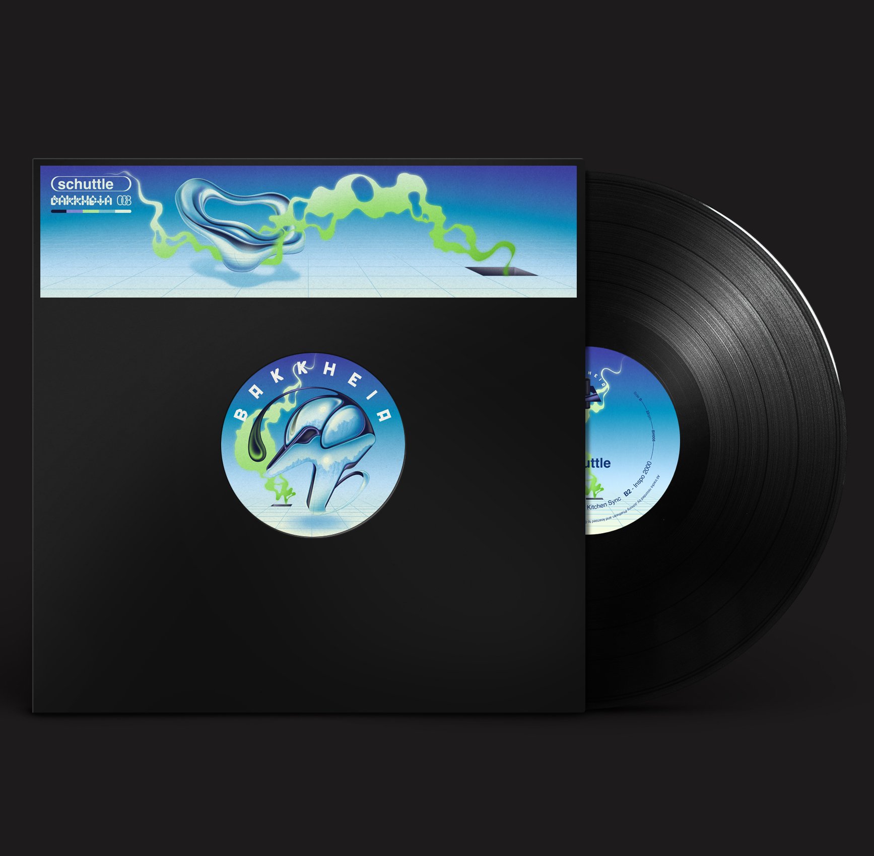 Centre label and title sticker design for BH008, schuttle's Splan EP. 2025. 