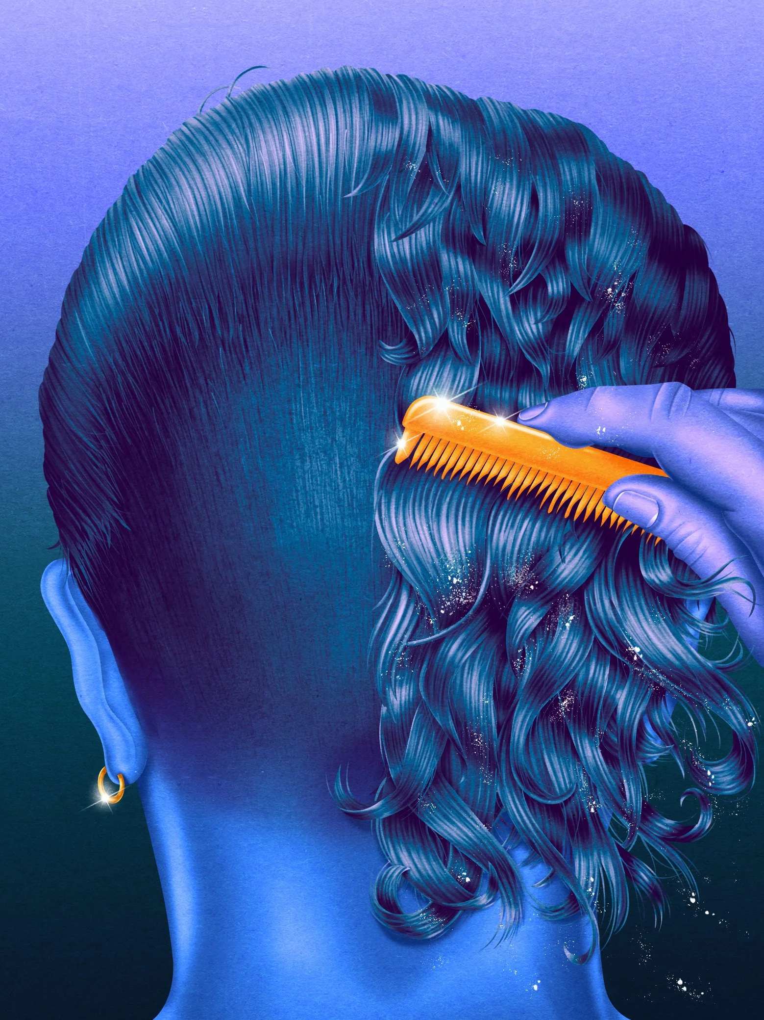 Global Grooming Taskforce, GQ Magazine, April/May 2026, in collaboration with Jacky Winter and Art Direction from Mike Cathro. Double page illustration. 2 of 5.