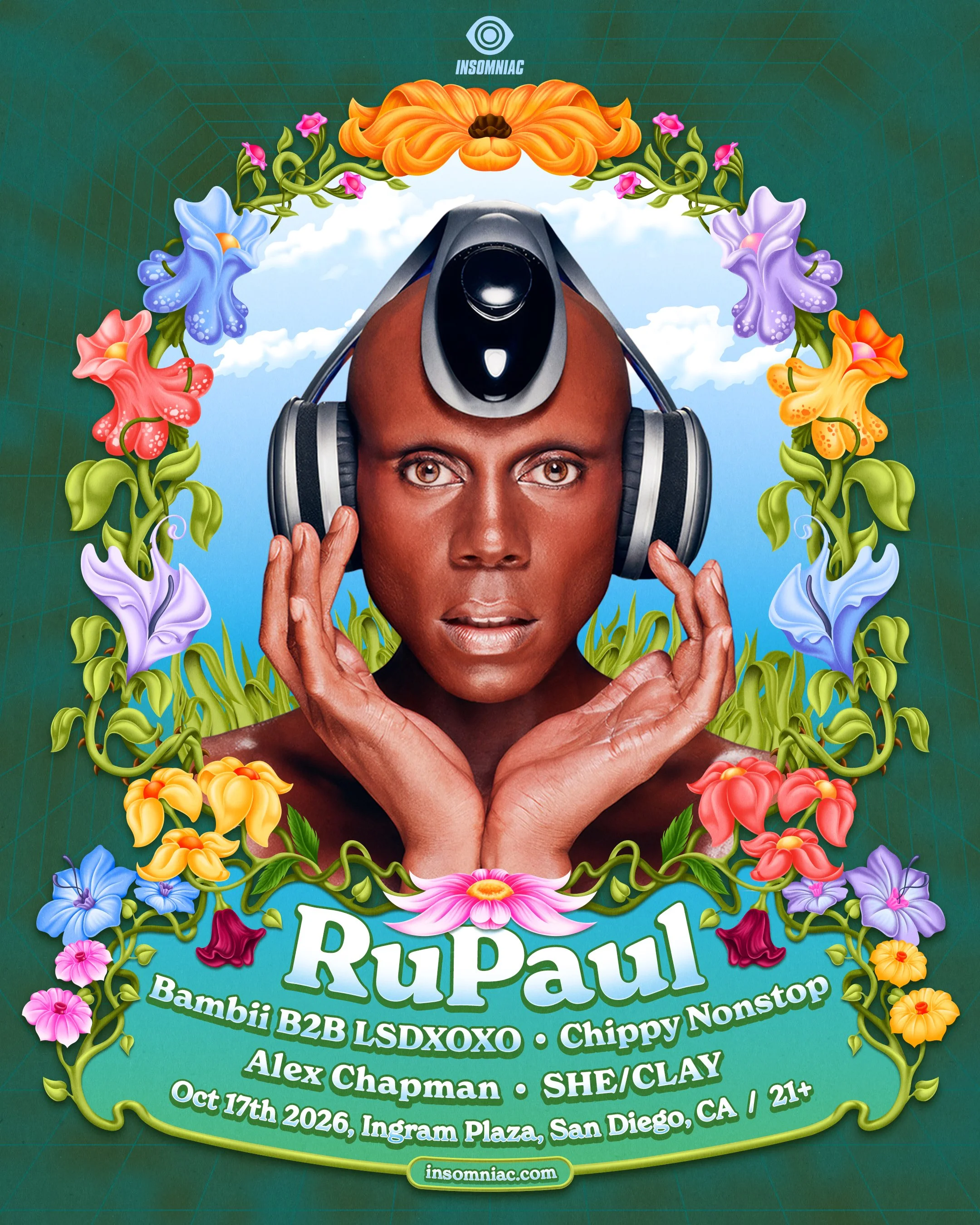 Insomniac Events presents RuPaul and guests at the Ingram Plaza in San Diego, 2026. 
