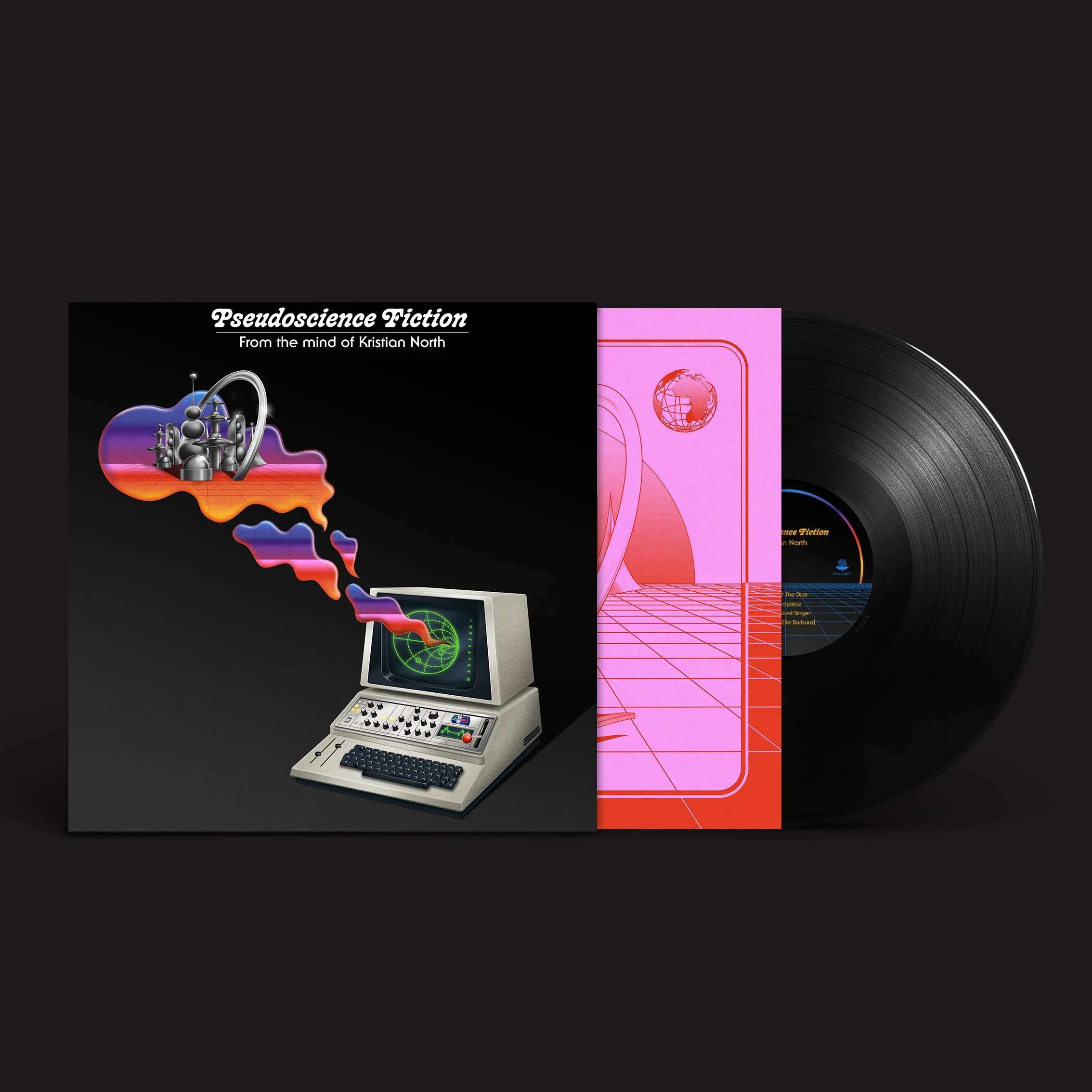 LP artwork for Kristian North's album 'Pseudscience Fiction' (2023). 
