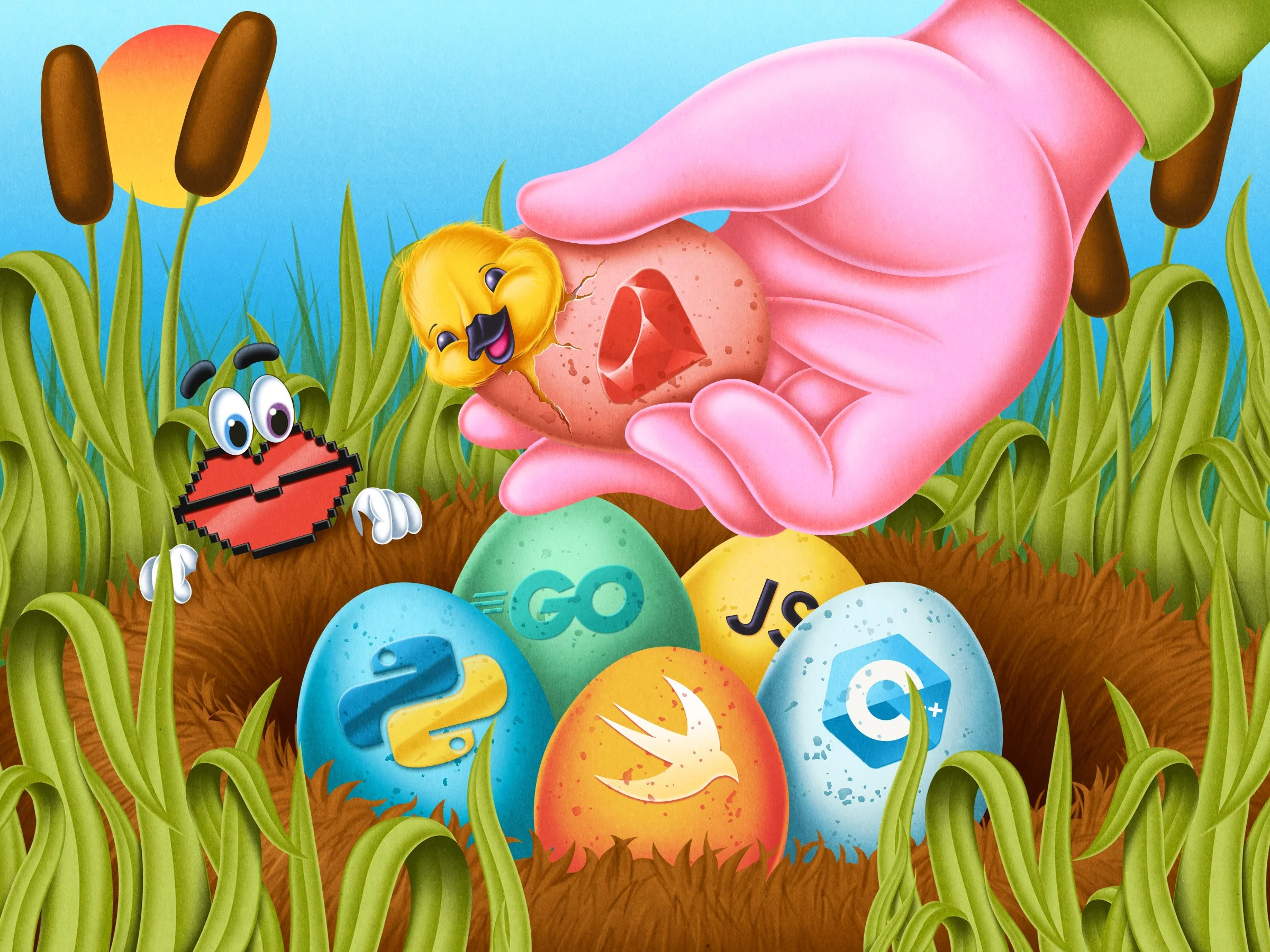 'Ruby Is Not a Serious Programming Language' Editorial illustration for Wired Magazine's column, 'Machine Readable' (2025) 