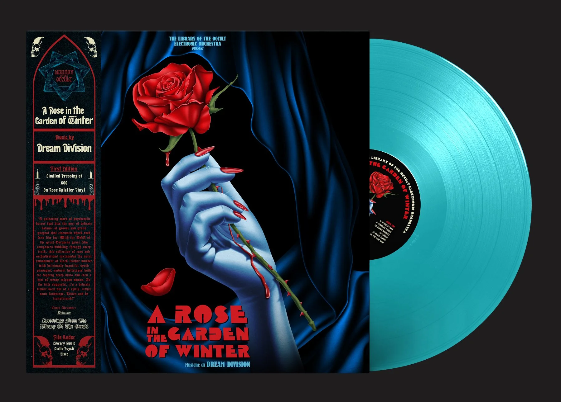 Cover illustrations for Library of the Occult's new  album release 'A Rose in the Garden of Winter' by Dream Division. (2024). 