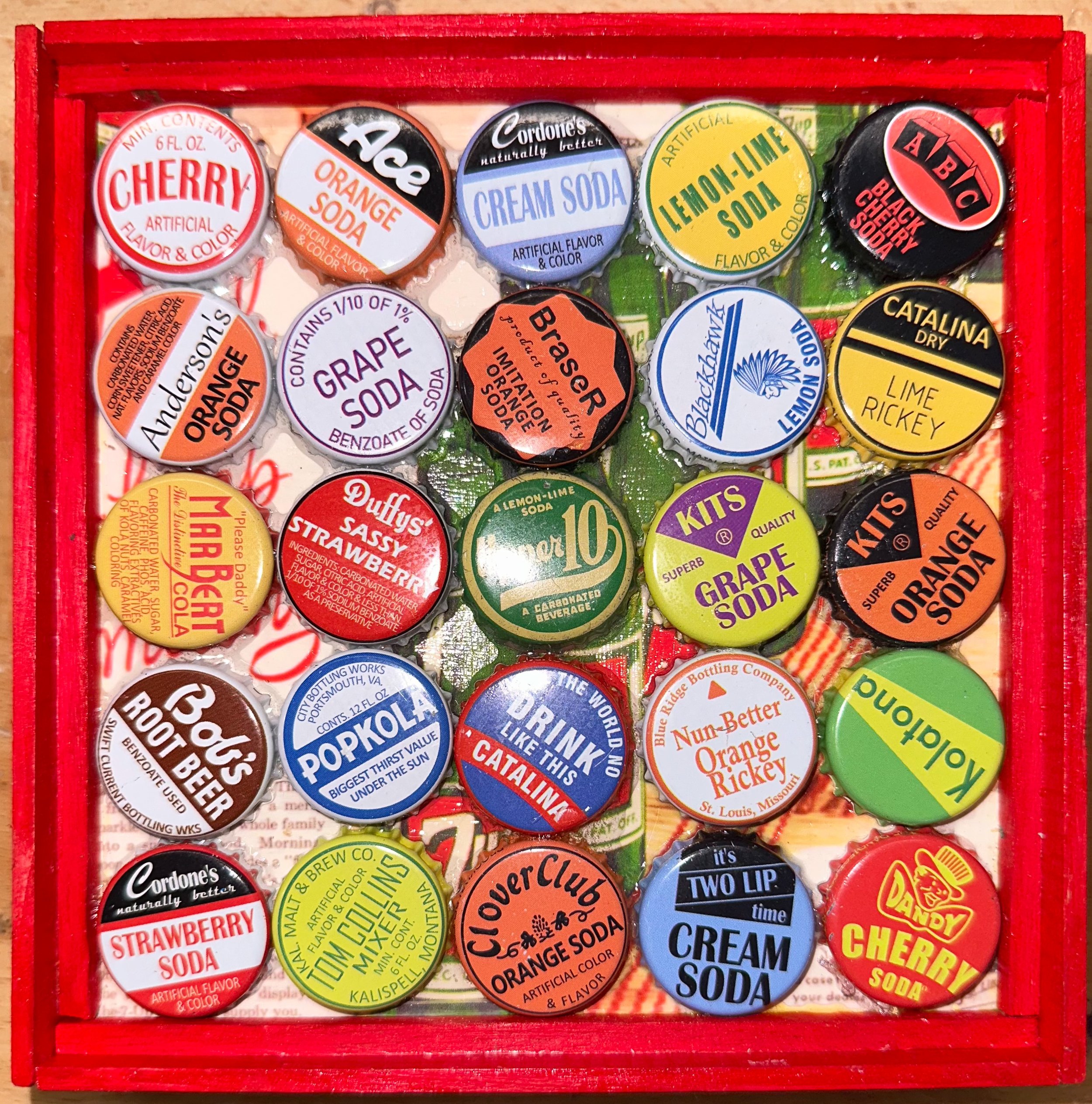 SOLD. "Pop Goes the Soda". 6" X 6" X 1"
