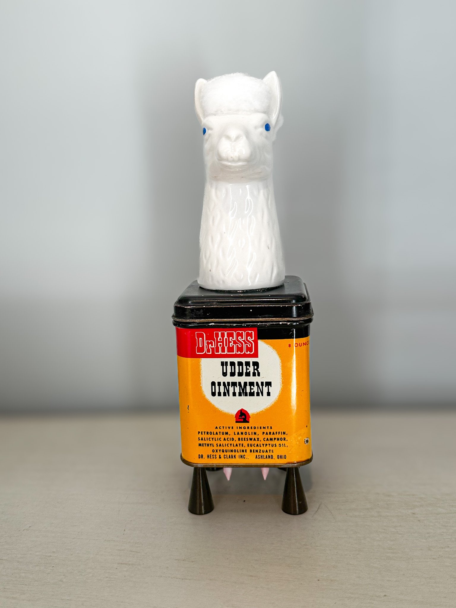 AVAILABLE; "An Udderly Adorable Alpaca"
9" X 3" X 3"