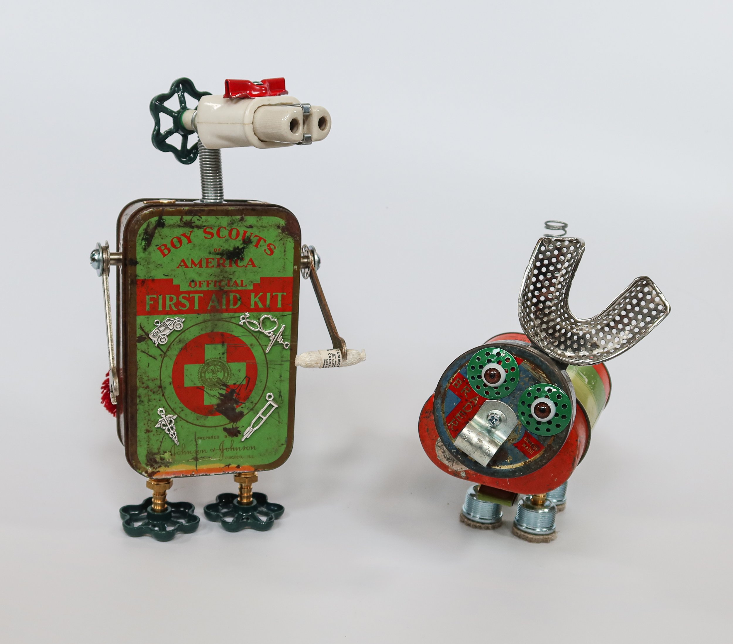 SOLD (together or as a pair). "Scooter and Scout". To be exhibited at the Featherstone Gallery of the Arts Holiday Gift Show, Nov 13 - Dec 17.
Scooter; 11" X 6" X 5"
Scout; 8" X 8" X 4"