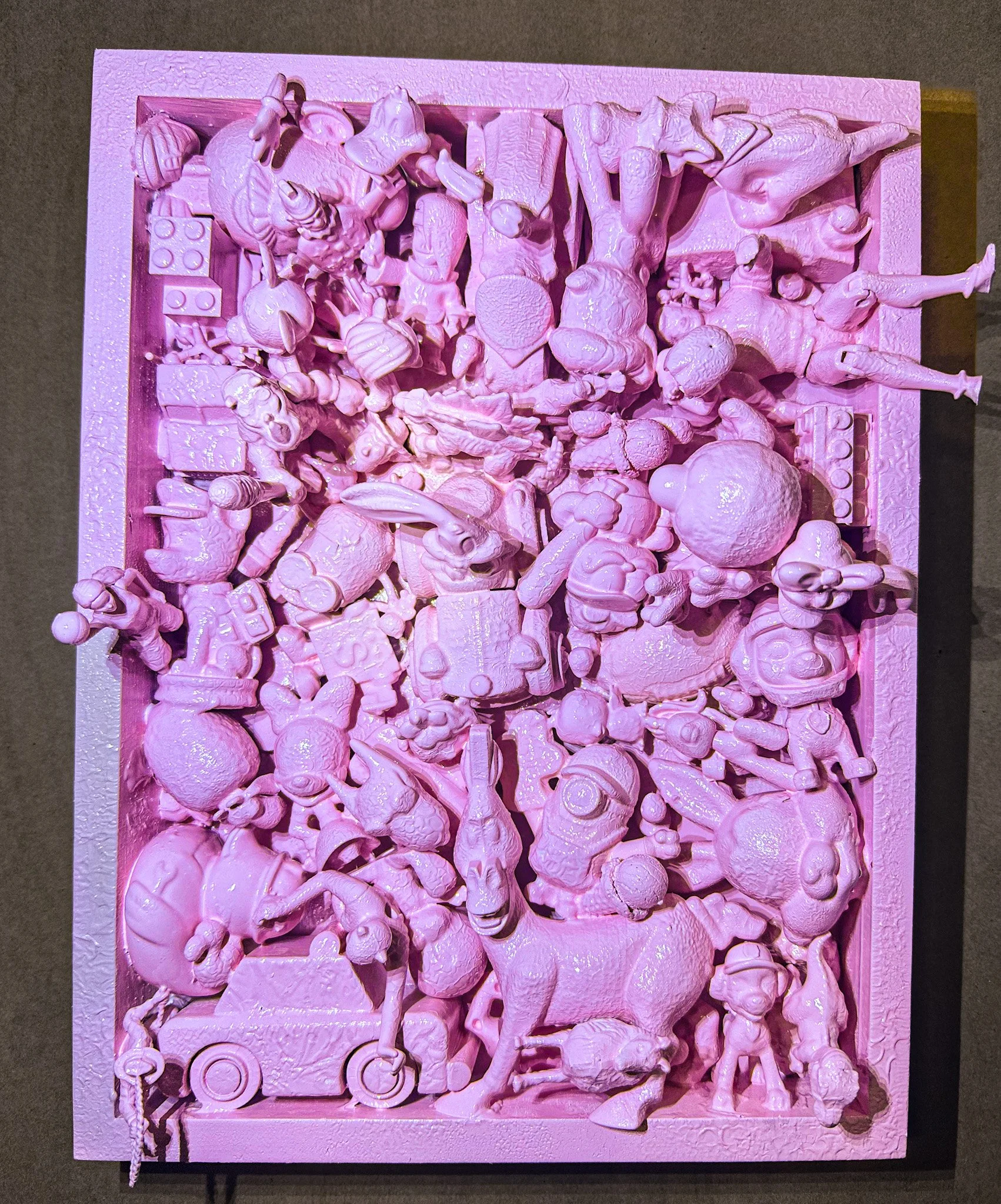 AVAILABLE; Monochrome in Pink; The Texture of Toys. 14" X 12" X 2"