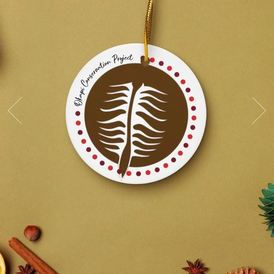 This year, let your holiday d&eacute;cor stand for something extraordinary.

Our new OCP ceramic ornament features a stylized okapi design wrapped in festive colors&mdash;a symbol of resilience and hope from the heart of the Ituri Forest.

Every purc