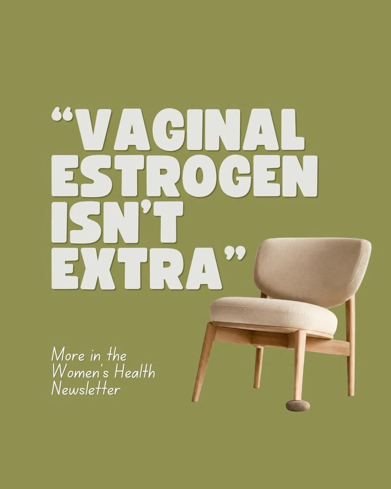Vaginal estrogen isn&rsquo;t &ldquo;extra&rdquo;and this conversation deserves more than one post.

This week, I&rsquo;m going deeper in the Women&rsquo;s Health Newsletter: what it does, who it may help, and why it matters.

Link in bio to join🤍