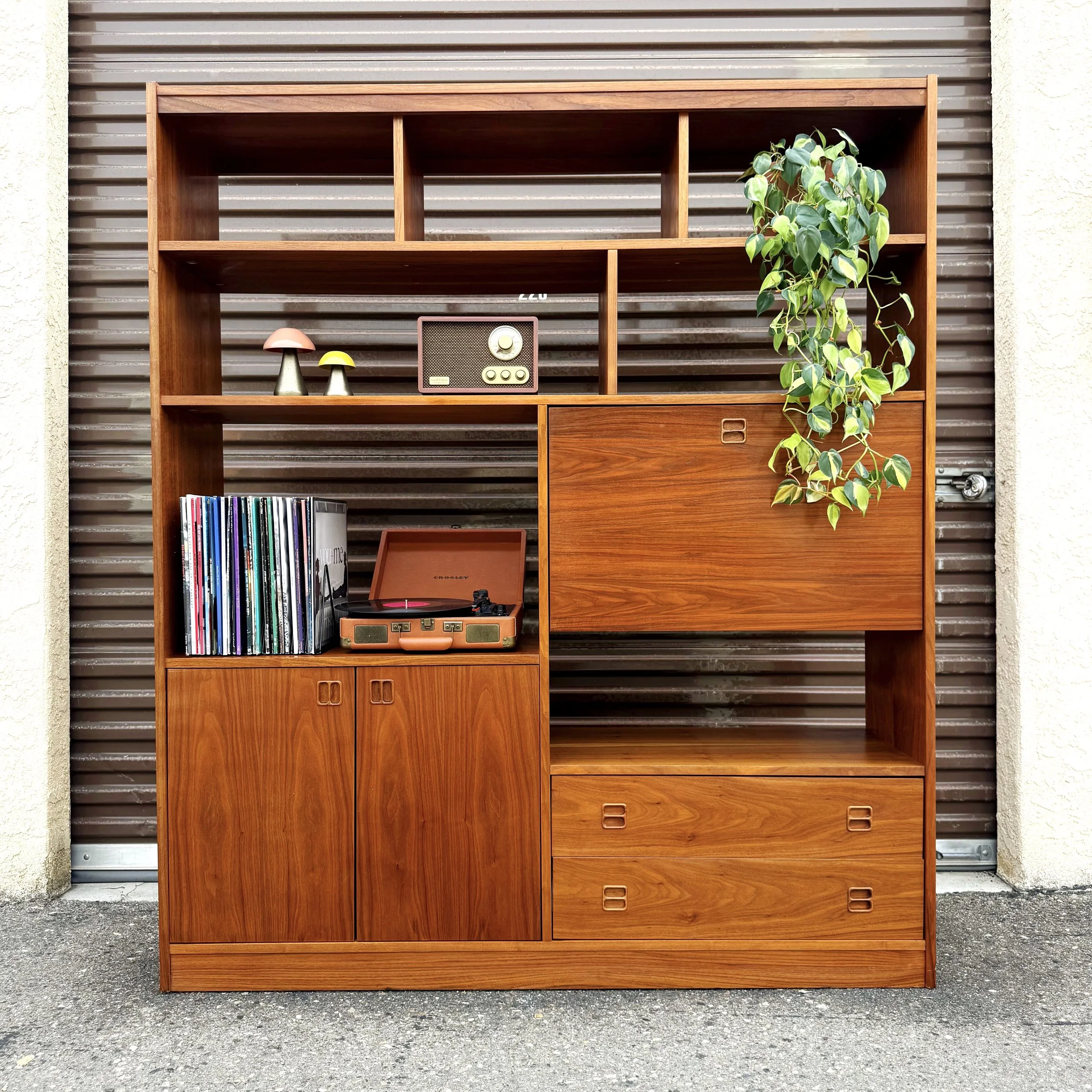 Mid Century Vintage Teak Wall Unit / Cabinet / Room Divider