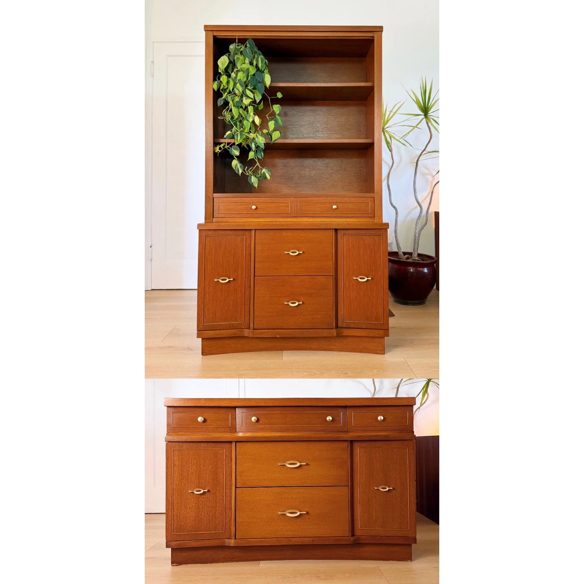 1960s Vintage Hutch + Credenza Set