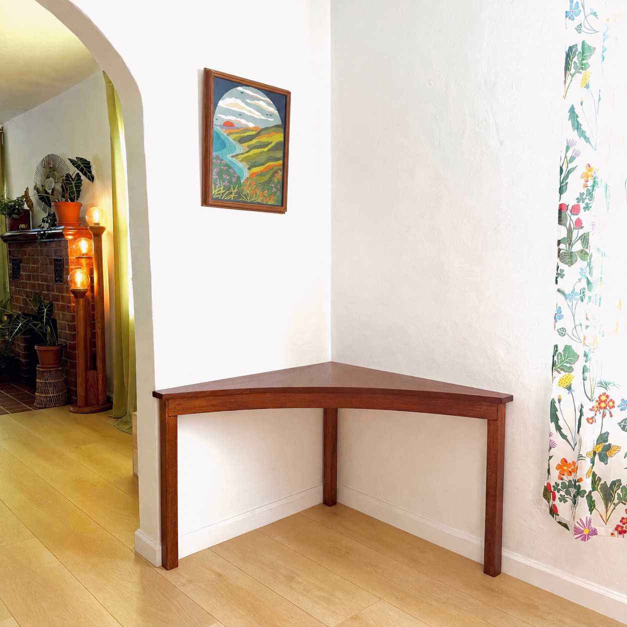Mid Century Vintage Corner Boomerang Table
