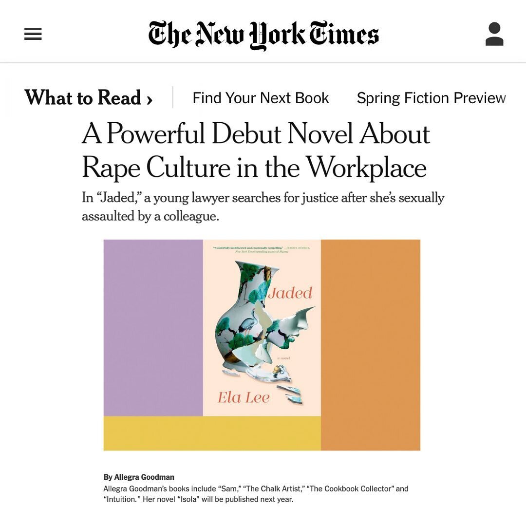 The NYT bby 😎💥 I can die a happy death now! thank you thank you to @nytimes @allegragoodmanwriter for this thoughtful and generous review of JADED &hearts;️