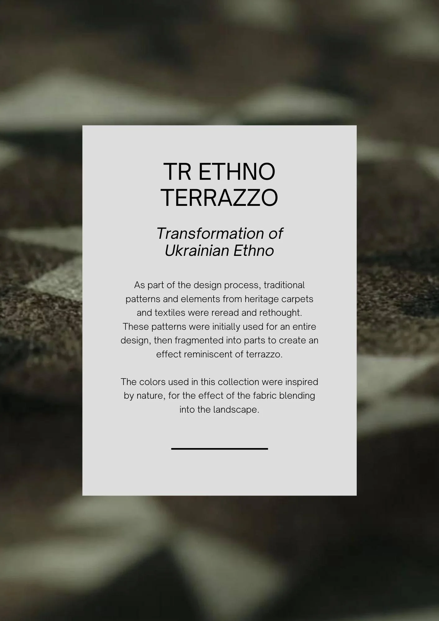 TR ETHNO TERRAZZO coll, 2021