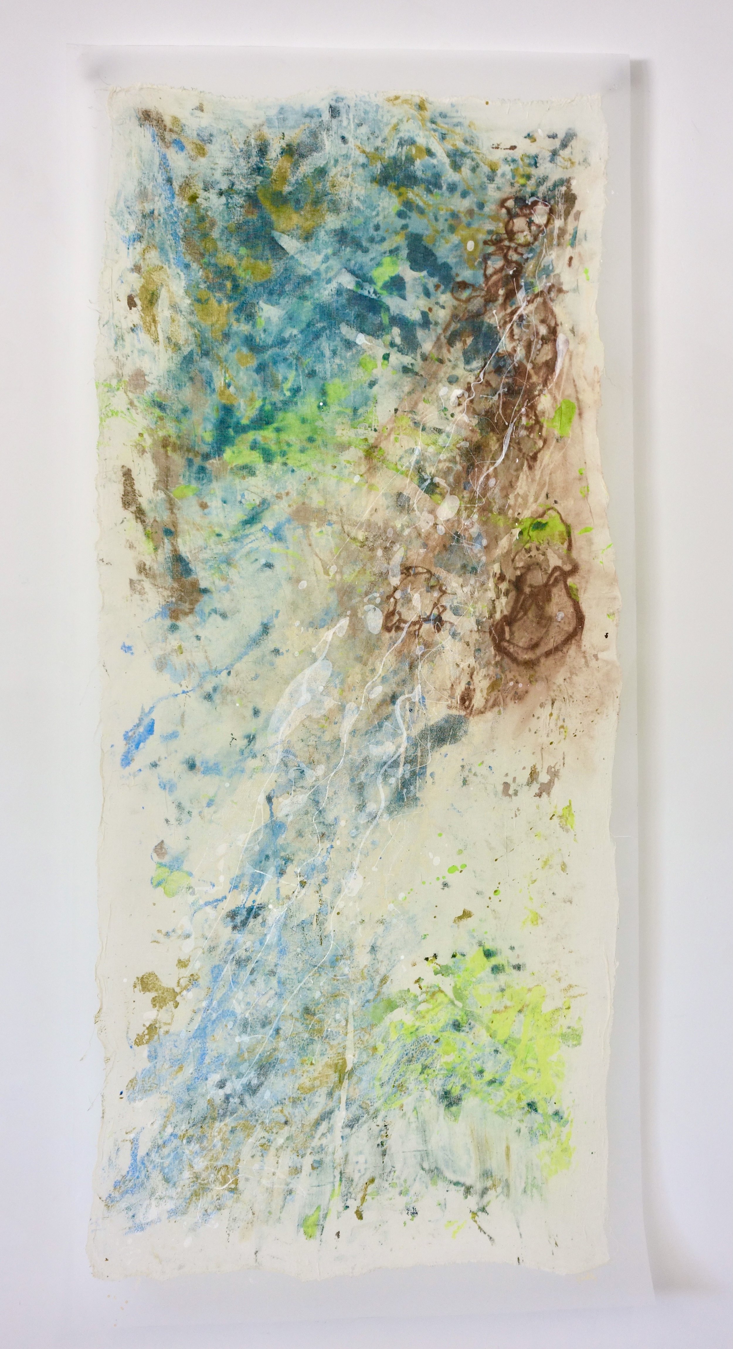 Ophelia-Acrylic on Cheesecloth mounted on matte polyester film 67x36"© Leigh Yardley