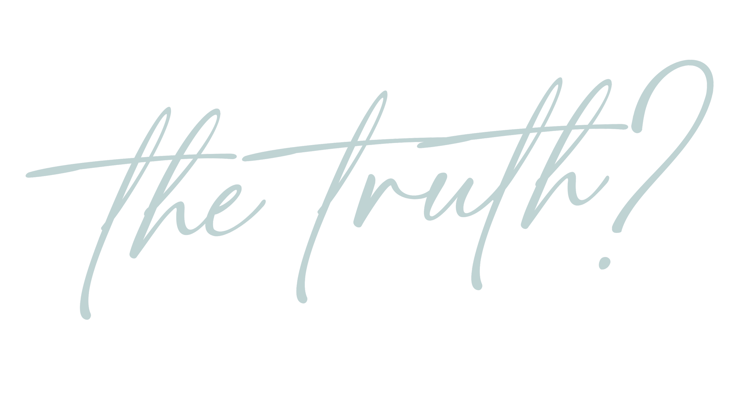 Stylized script text reading "the Truth?" on a black background.