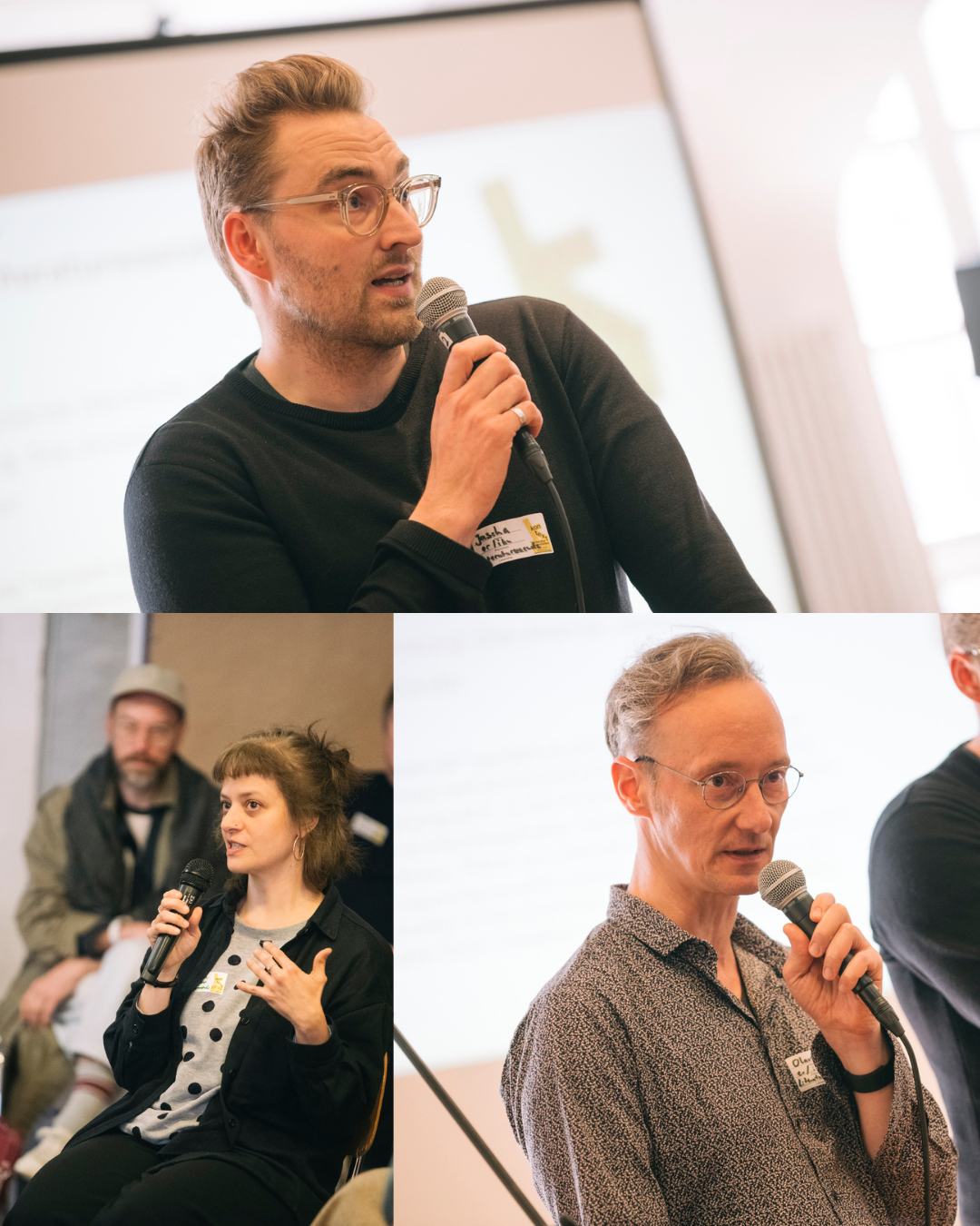Jascha Riesselmann, Özlem Özgül Dündar und Olav Amende von der Lesereihe Literaturwaende © Silviu Guiman