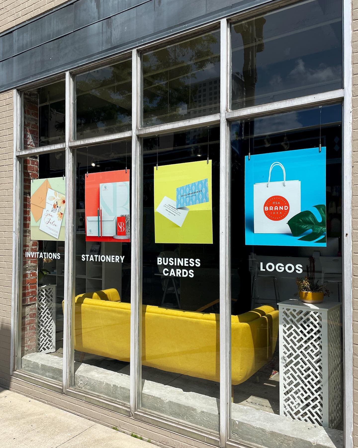 Look no further. We have all of your print &amp; design needs in one place.✨Loving our new window displays! 
.
.
.
.
.
.
.
#neworleans #designer #design #graphicdesign #printdesign #logos #weddinginvitations #businesscards #nola #smallbusiness