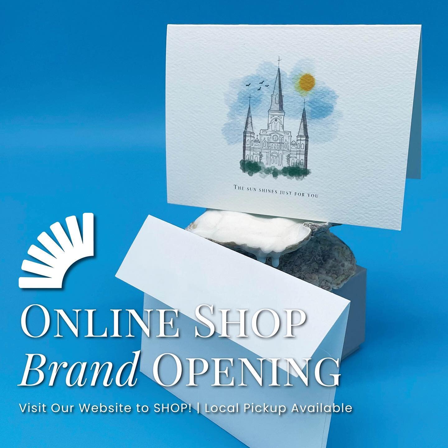 The moment we&rsquo;ve all been waiting for&hellip;Our online store is finally OPEN &amp; ready to go 🎉 What a great way to start the week, right?! Visit our website to shop. Shipping AND local pickup available! 
.
.
.
.
.
.
#neworleans #stationery 