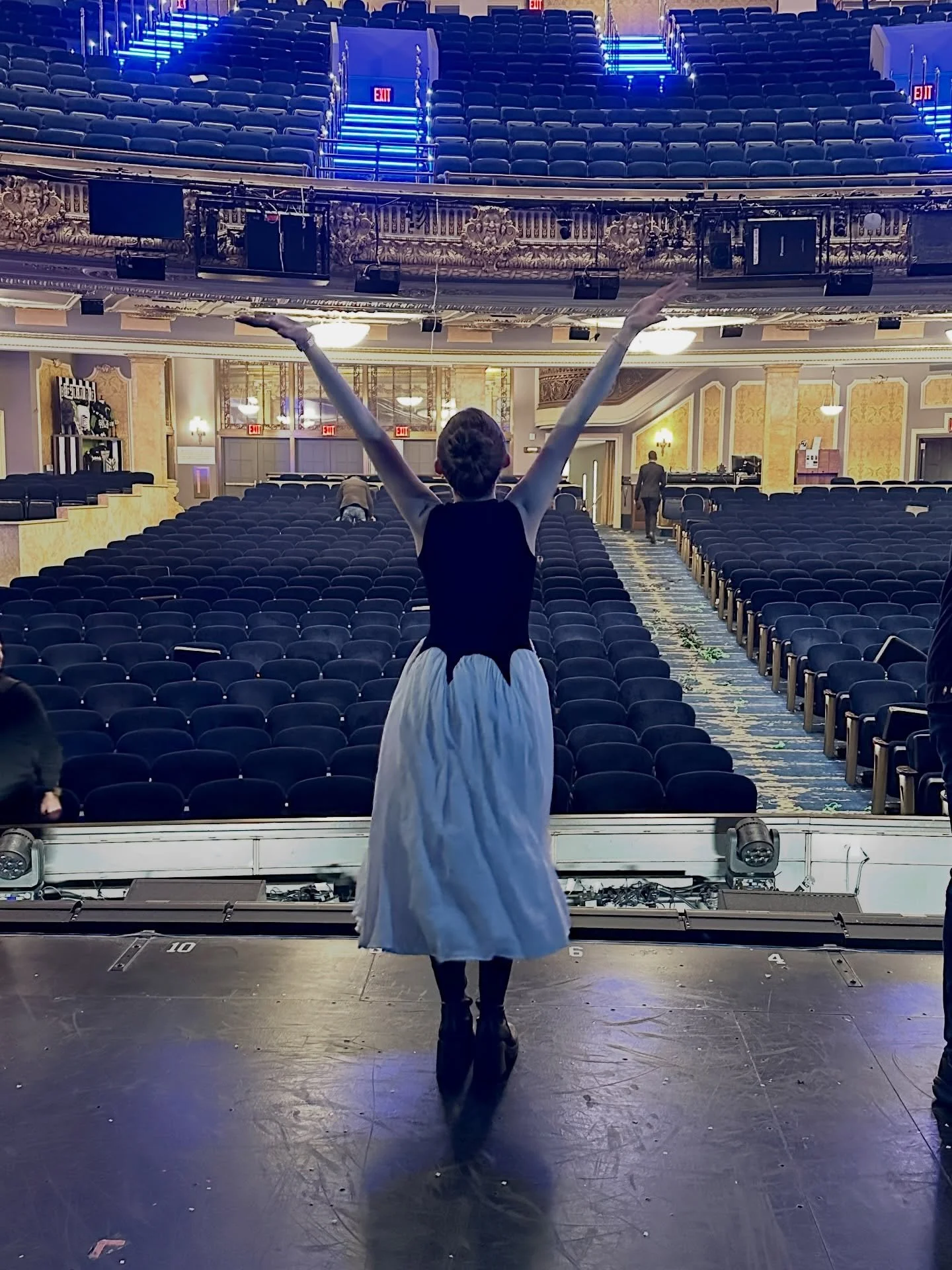 today marks 2 years in nyc for me!! started it my favorite way: standing on a broadway stage (the new Palace Theatre, courtesy of @devonjames32 ). ready to see what the next year will bring!!