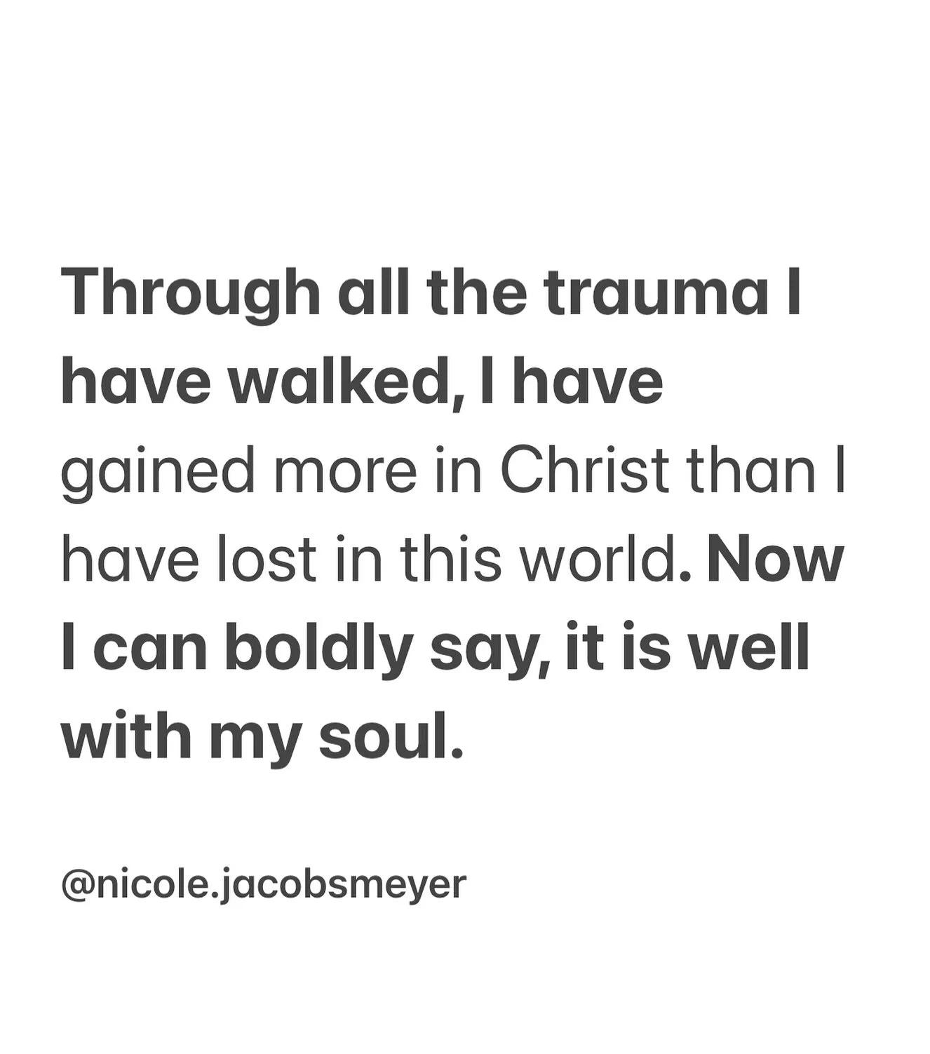 Isn&rsquo;t it the most beautiful thing of God to know that when we go through trials, God grows our character, endurance and our hope in Him? What other person or god or religion can actually do that? Grow you through trials?

None. 

The truth is, 