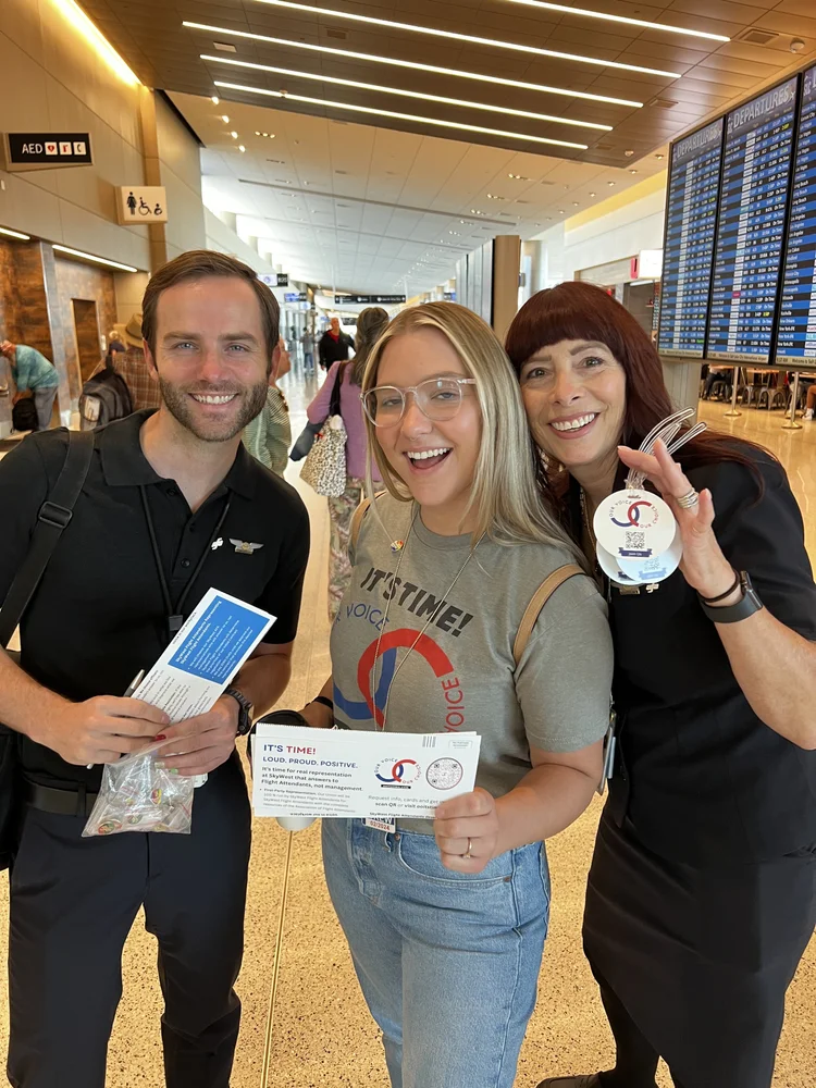 SkyWest Flight Attendants at a campaign event