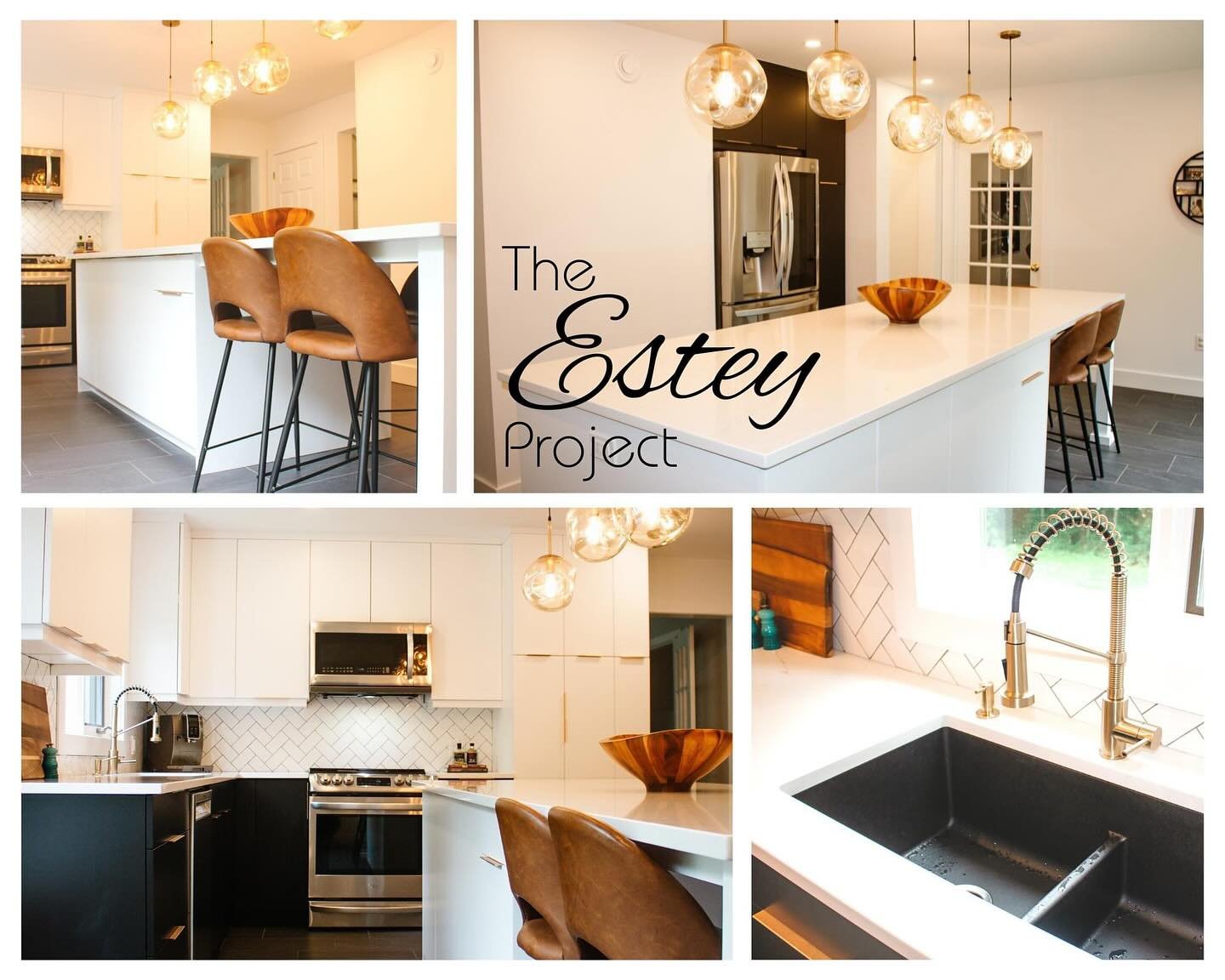 The Estey Project
Gorgeous transformation with a classic black and white scheme. 
#kitchenreno 
#kitchensofinstagram 
#soooooopretty