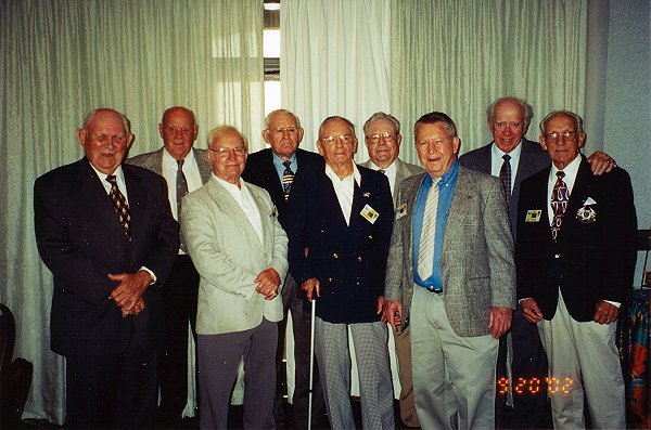 (L-R): Paul Murphey, Marion Kirby, Sweeny, L.C. Bradley, Jim Ince, Norb Ruff, Robbie Roberts(?), Chuck Taylor, Hugh Shoults