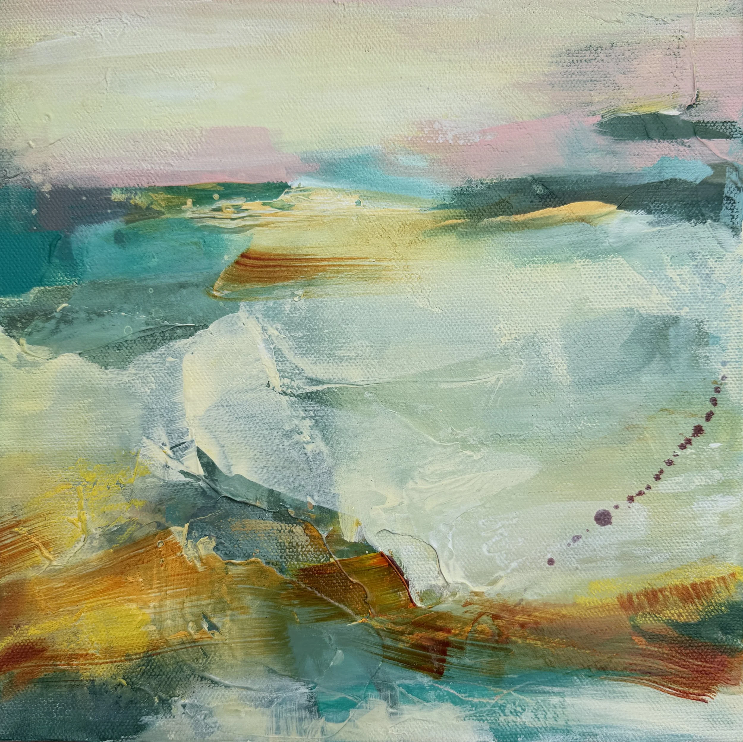 small colorful painting by Karla Preciado