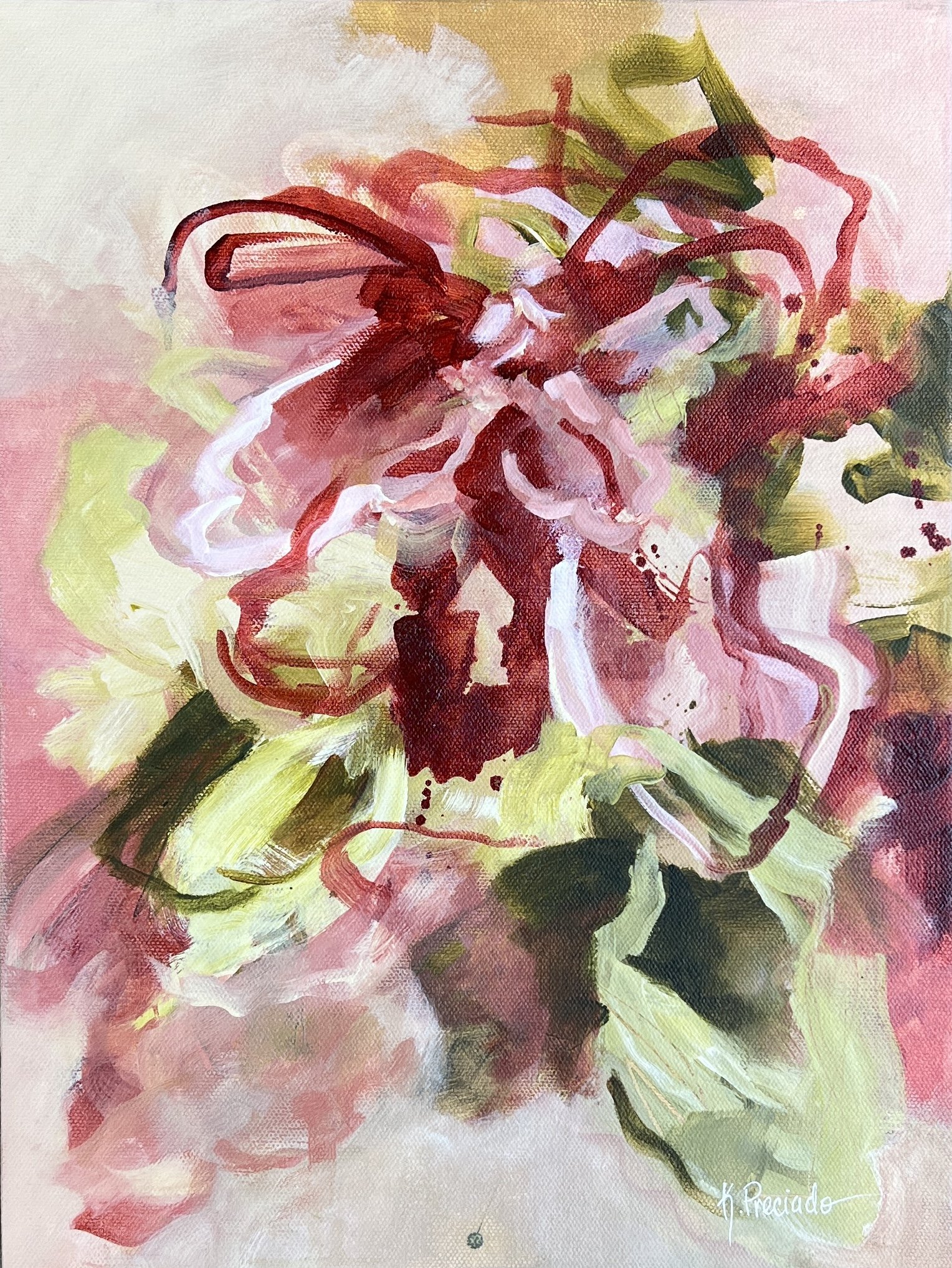 Pink flower artwork by Karla Preciado