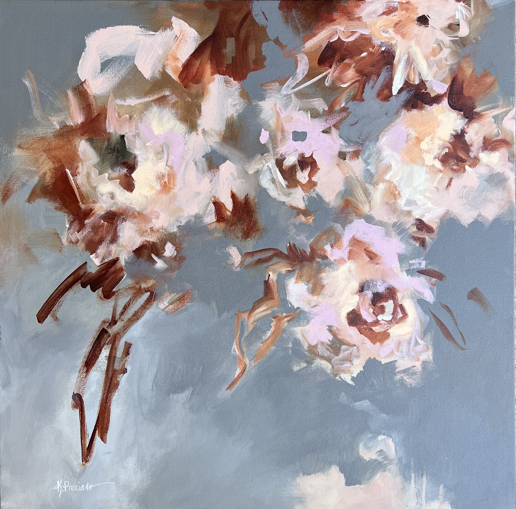 contemporary abstract floral painting by Karla Preciadoiado