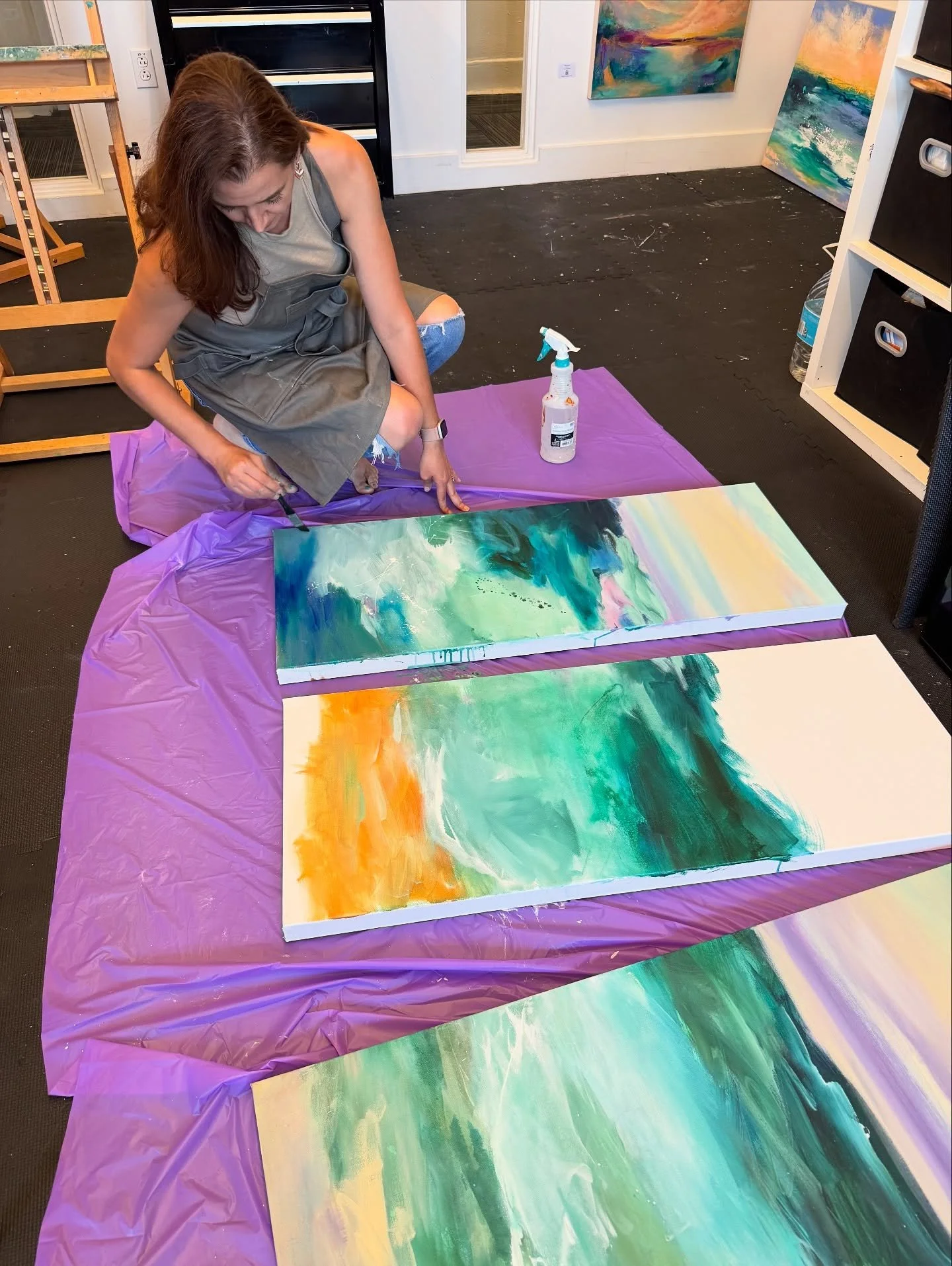 Big things are happening at the studio in preparation for my solo show in October. @f1veart 

Brand new paintings full of emotion and freedom are taking shape. Can&rsquo;t wait to share all of them with you! For now here&rsquo;s a few snippets of som