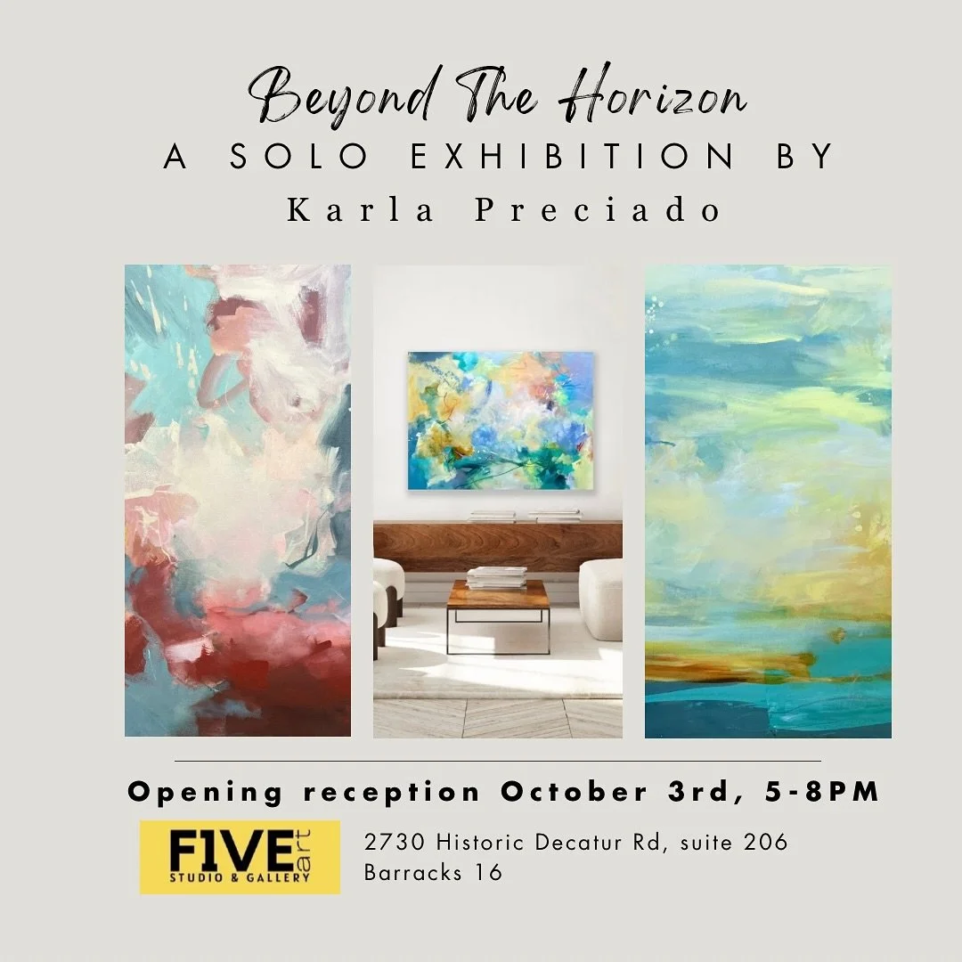 I&rsquo;m am thrilled to share that my solo exhibition &ldquo;Beyond The Horizon&rdquo; opens Friday October 3rd @f1veart 

This collection has been a year in the making, a journey of total freedom, color and connection to nature witnessed and imagin