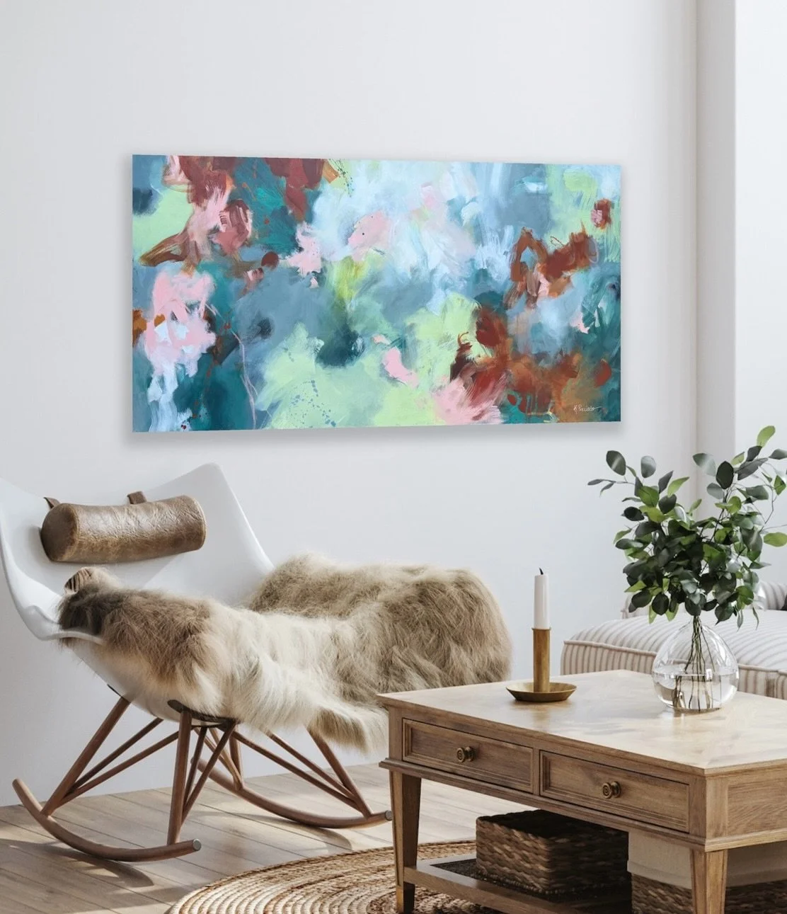 It&rsquo;s 75 degrees in San Diego today, not quite the December mood where everyone is wearing their festive sweaters sipping hot cocoa. 

This art piece reminds me of that gentle shift from summer into autumn. I love the warm, cozy energy it brings